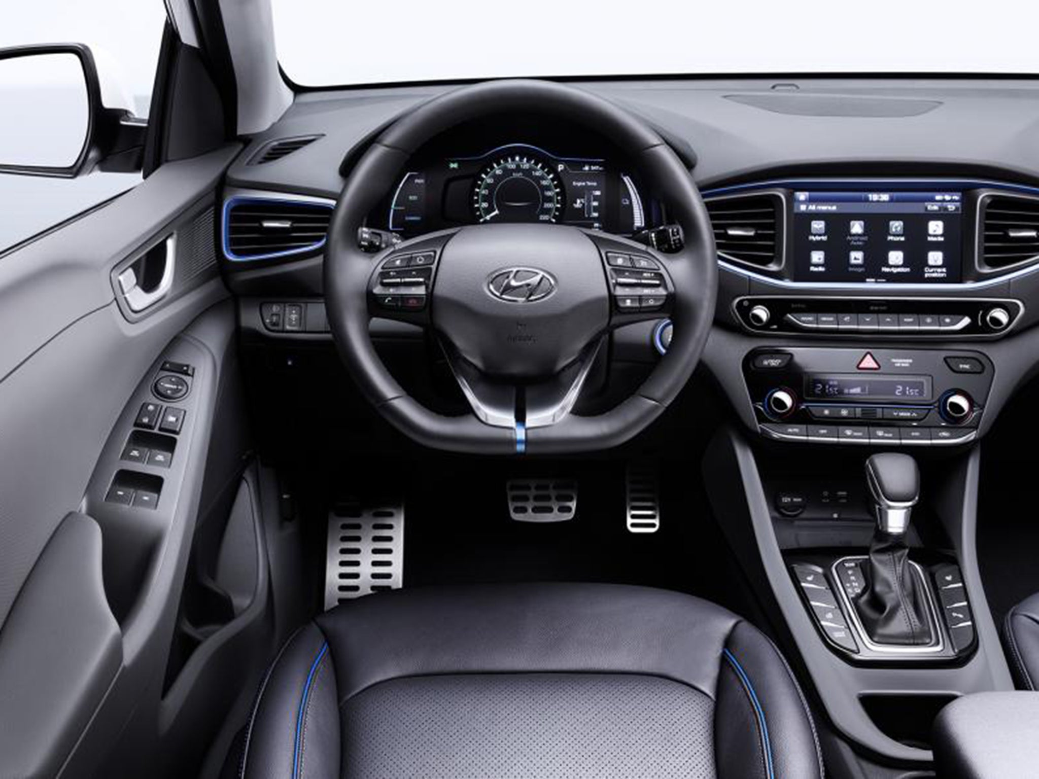 The Ioniq's interior looks fairly minimalist and clutter-free