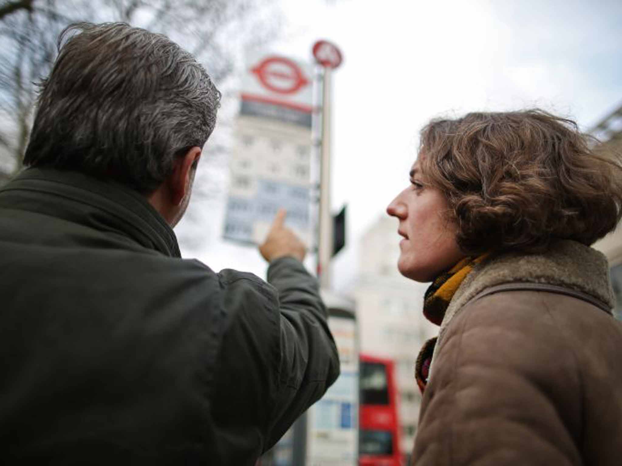 Is this my stop? 'George' explains to Nell why using public transport can be hard