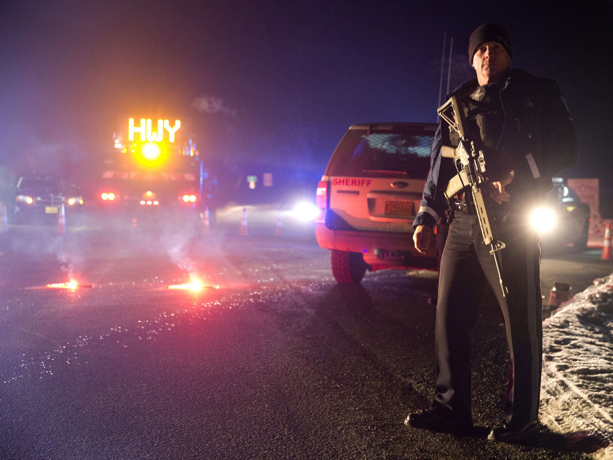 The group were stopped on Highway 395 between Burns and John Day, Oregon