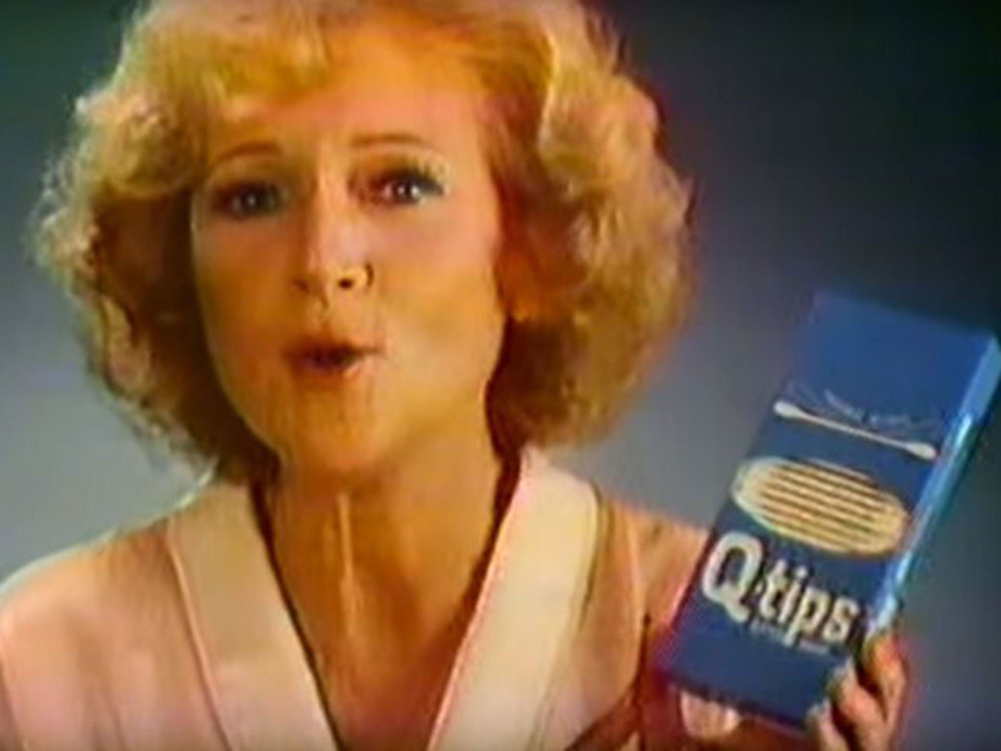 Actress Betty White advertises the ‘safe swab’ in the 1980s