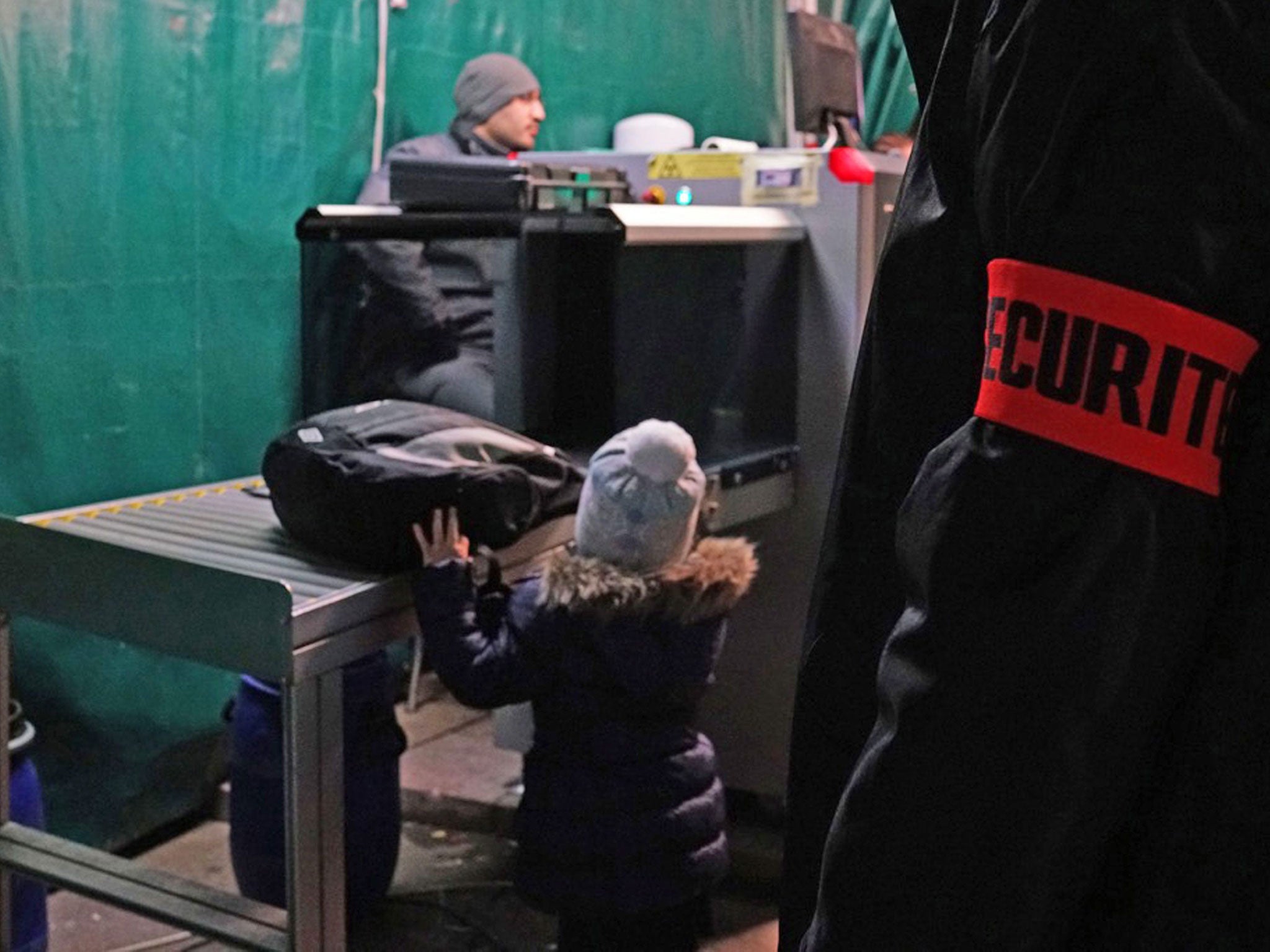 A security checkpoint is set up at the entrance of Disneyland Paris on 28 January 2016