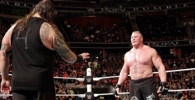 Brock Lesnar stares down Bray Wyatt