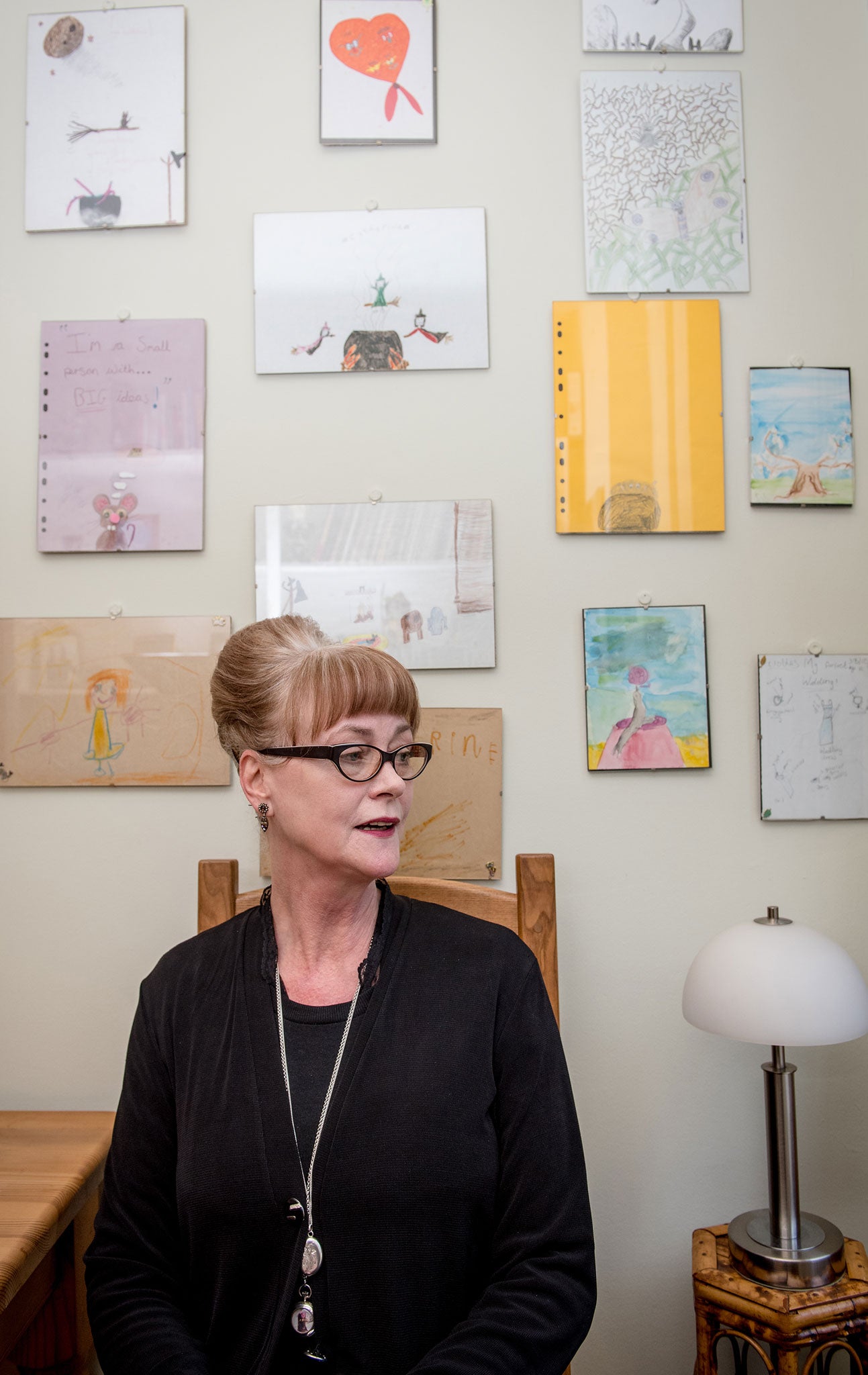 Patricia Lynch with her late daughter's drawings