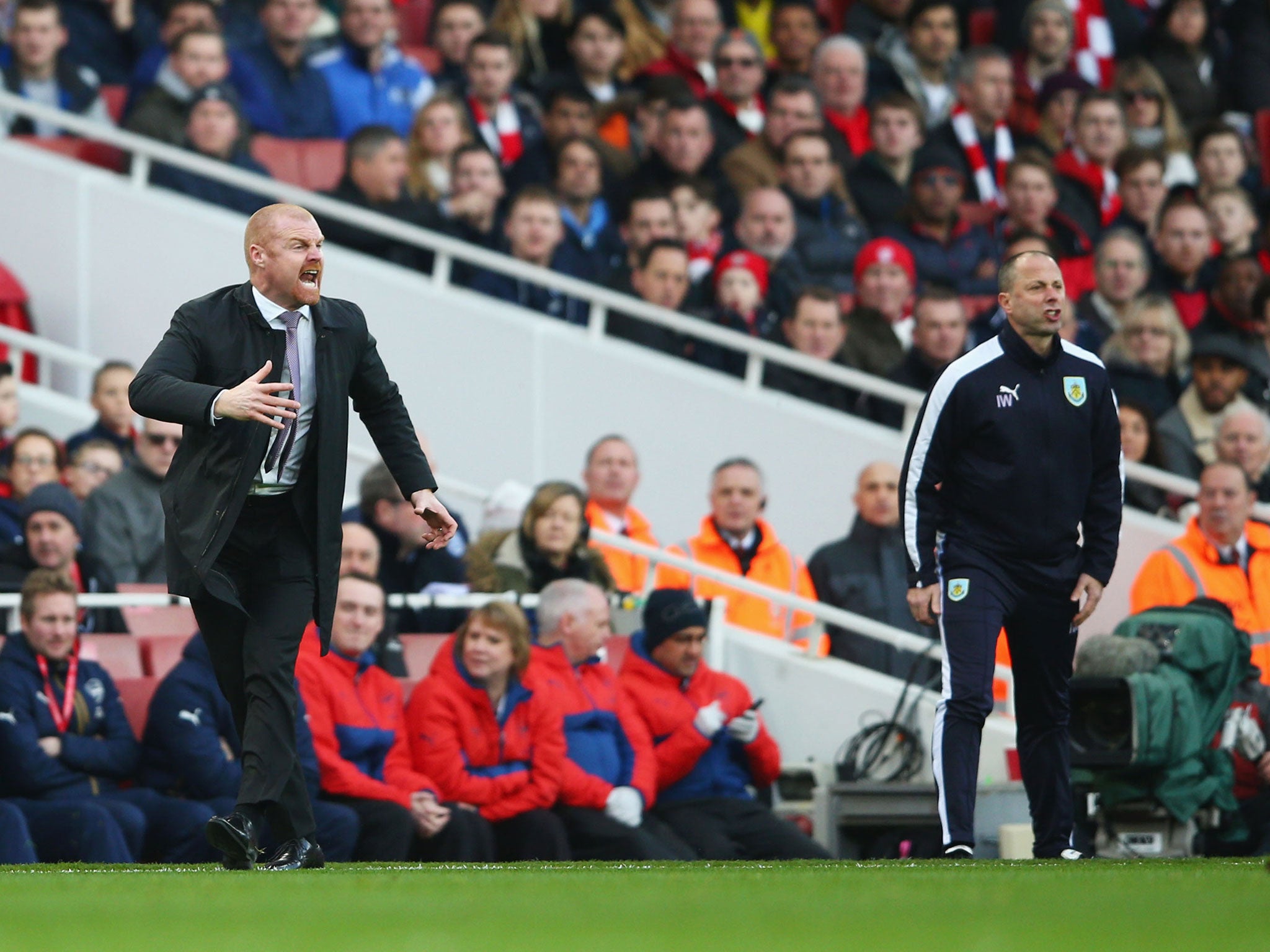 Sean Dyche at the Emirates during his Premier League season with Burnley