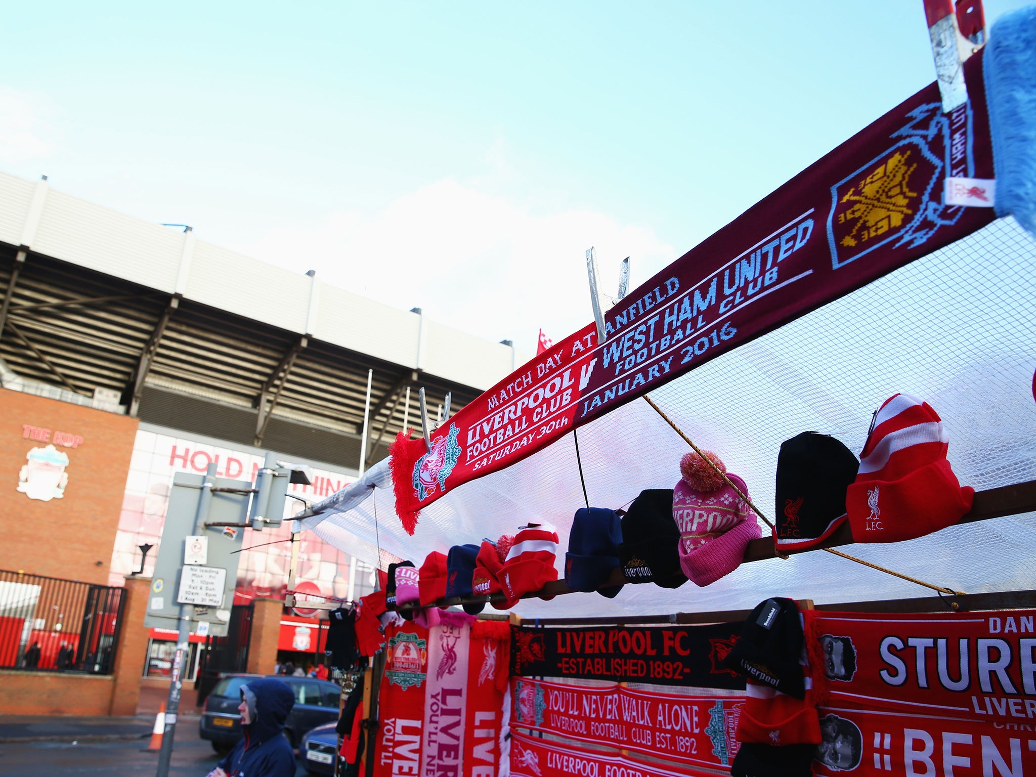 Liverpool's stadium Anfield ahead of the tie against West Ham