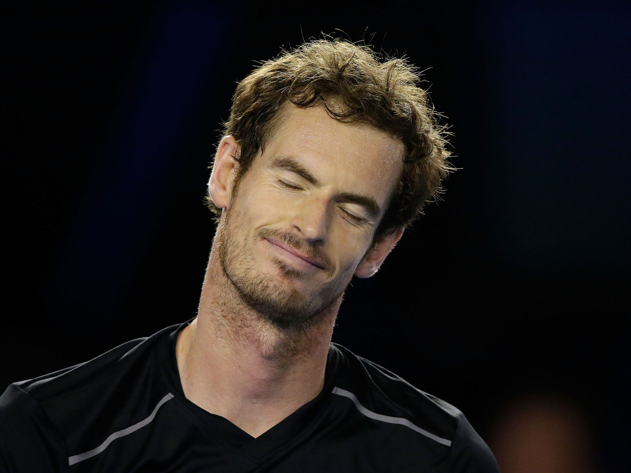 Andy Murray appears dejected after losing the second set