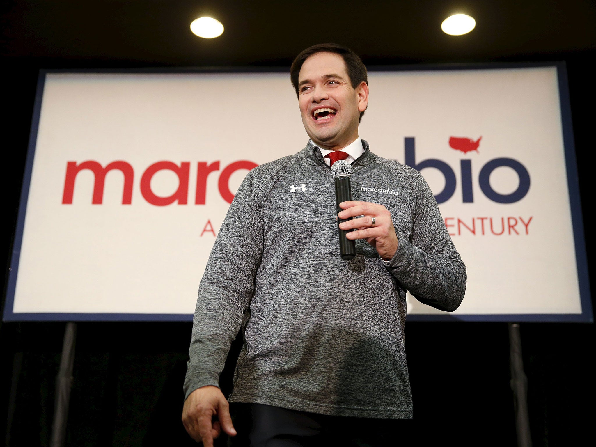 Republican presidential candidate Senator Marco Rubio speaking in Iowa