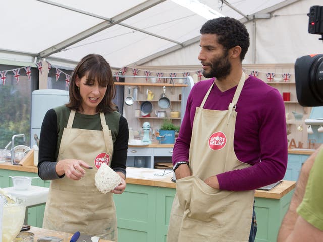 Samantha Cameron and David James on The Great Sport Relief Bake Off 2016