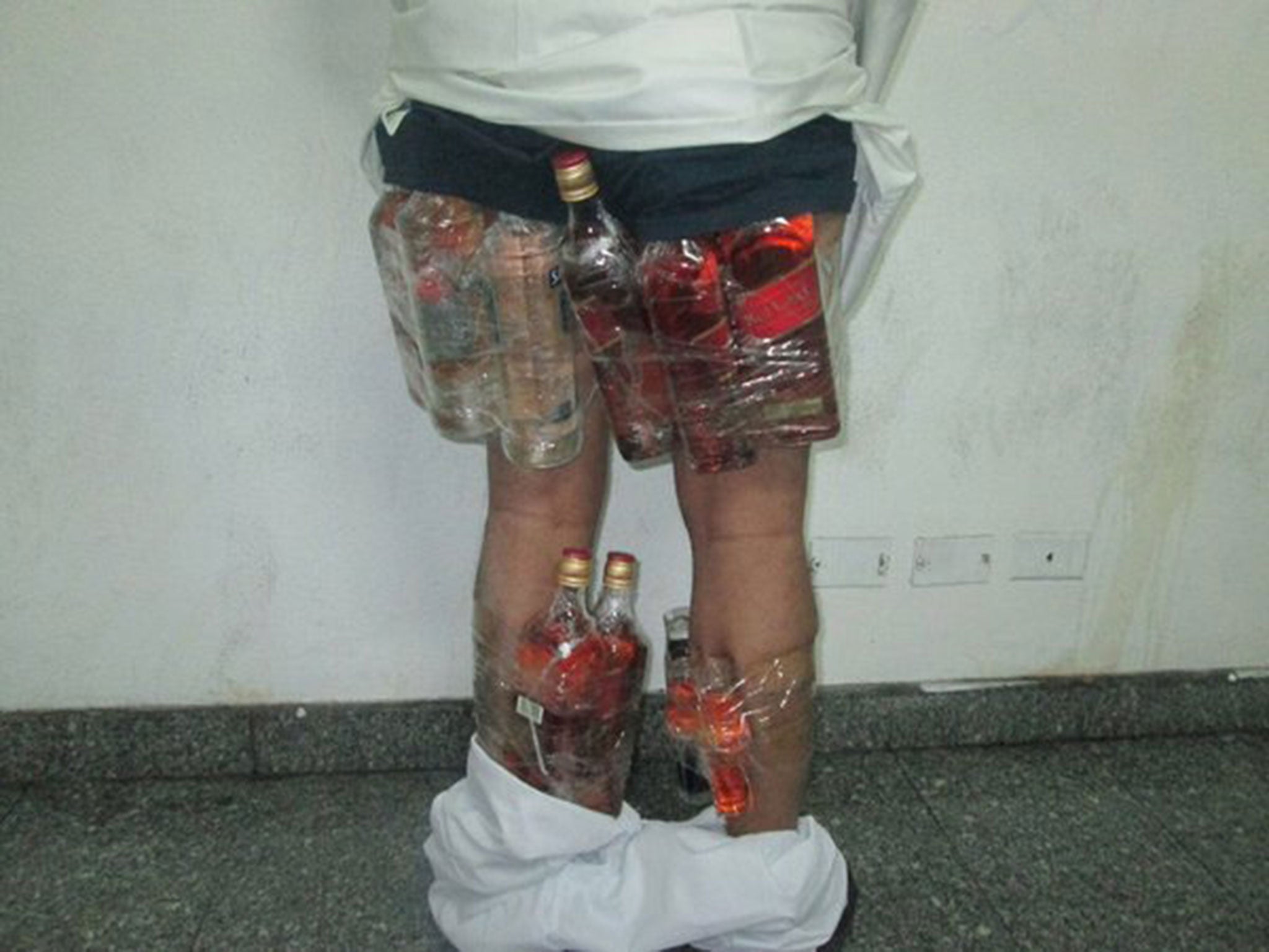 Recent images show a wide variety of other attempts to hide alcohol, including hiding the alcohol in underpants.