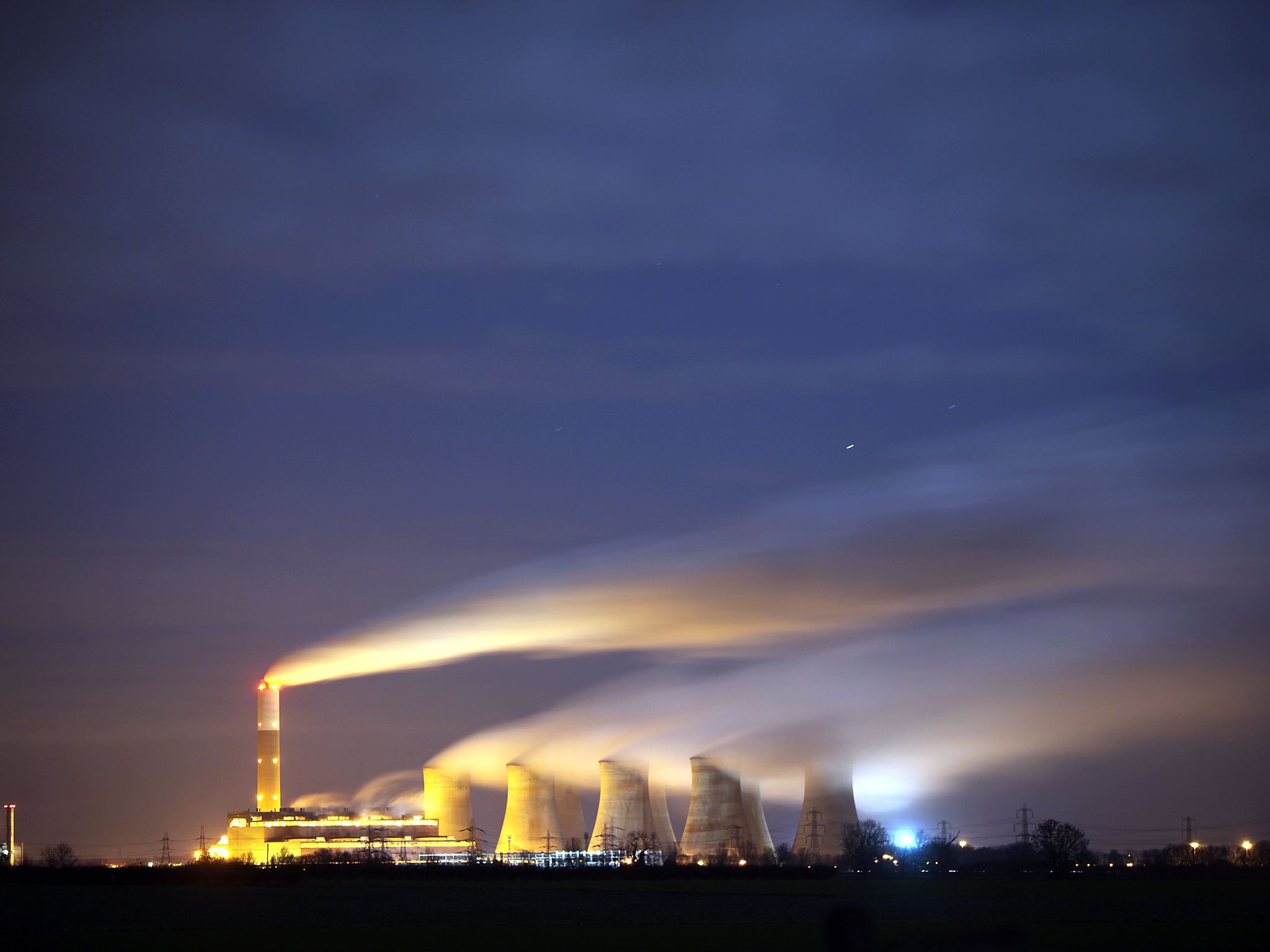 The coal-fuelled Cottam power station generating electricity. Signatories of a joint statement are hoping to kickstart the fossil fuel divestment movement