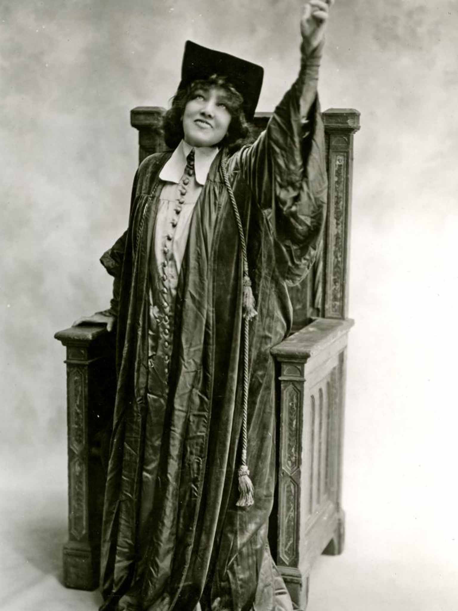 Drama queen: legendary actress Sarah Bernhardt took her star turn as Portia in 1917