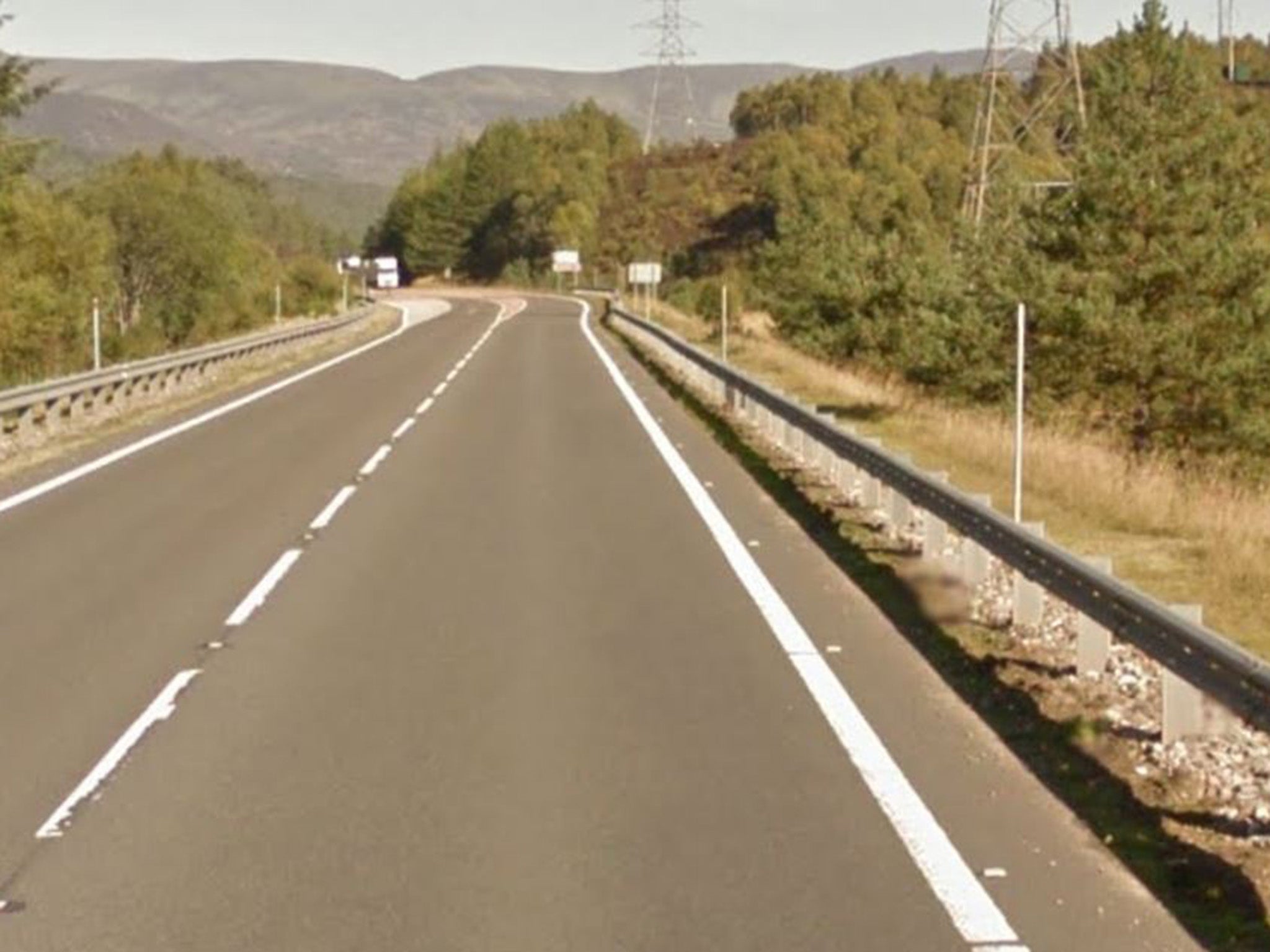 The stretch of Highland road where the accident happened