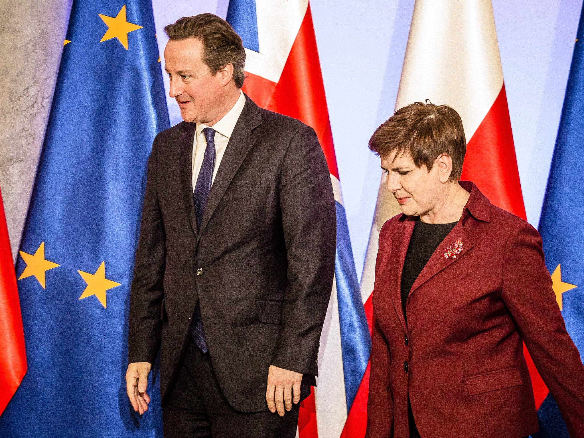 The Prime Minister with his Polish counterpart, Beata Szydlo, in December