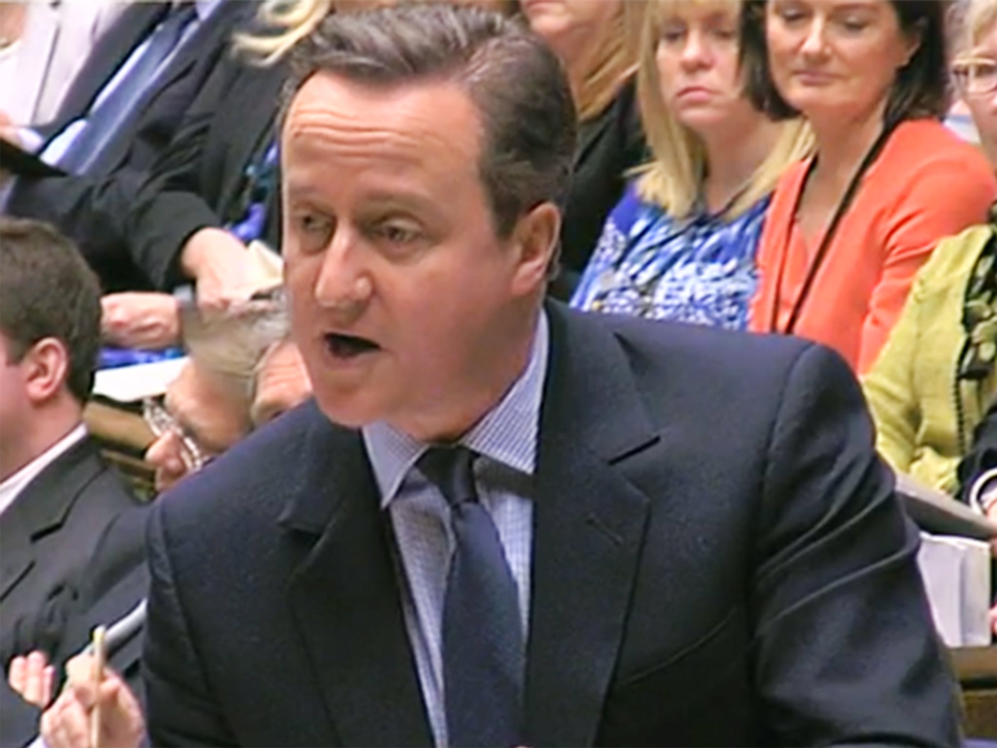 David Cameron in the House of Commons