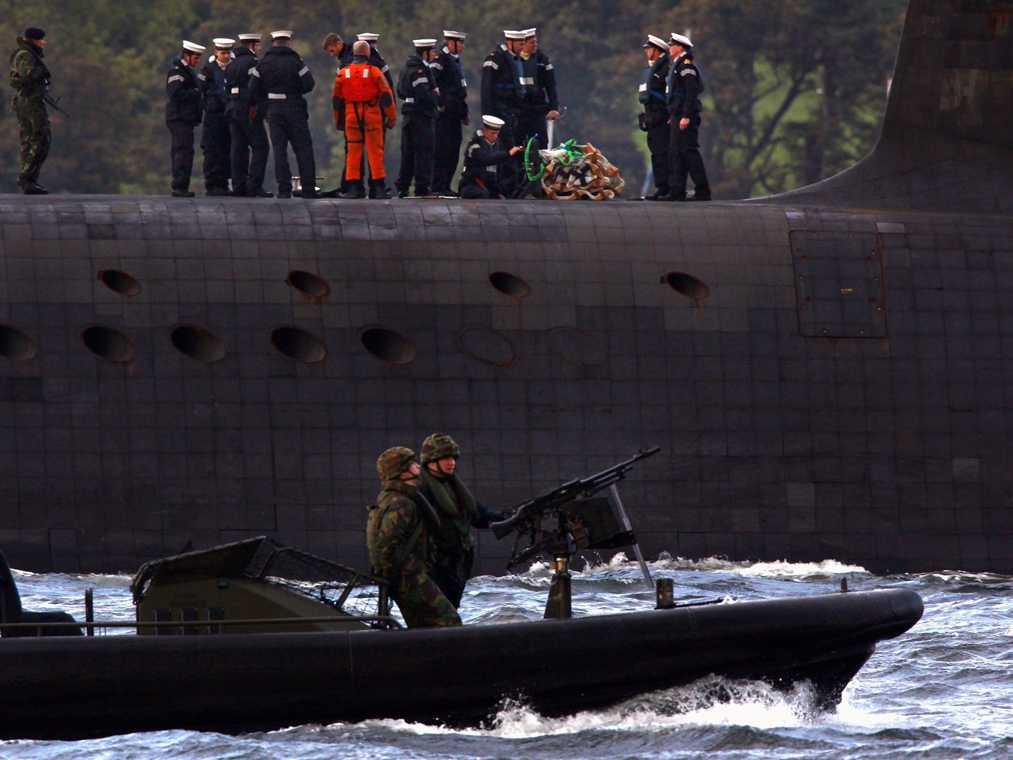 Officers guarding facilities such as Trident’s base work excessive overtime