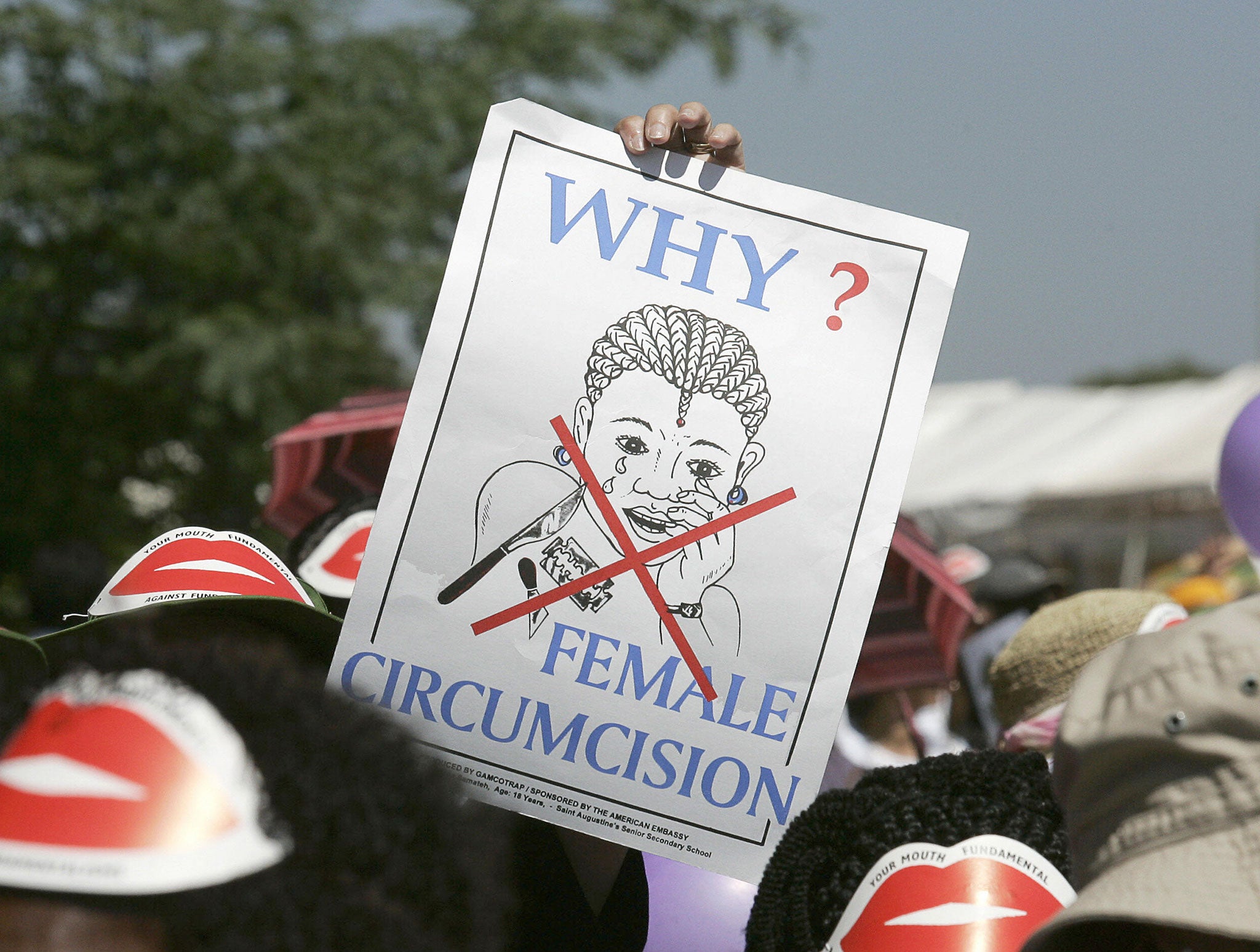 Demonstrators at an anti-FGM protest