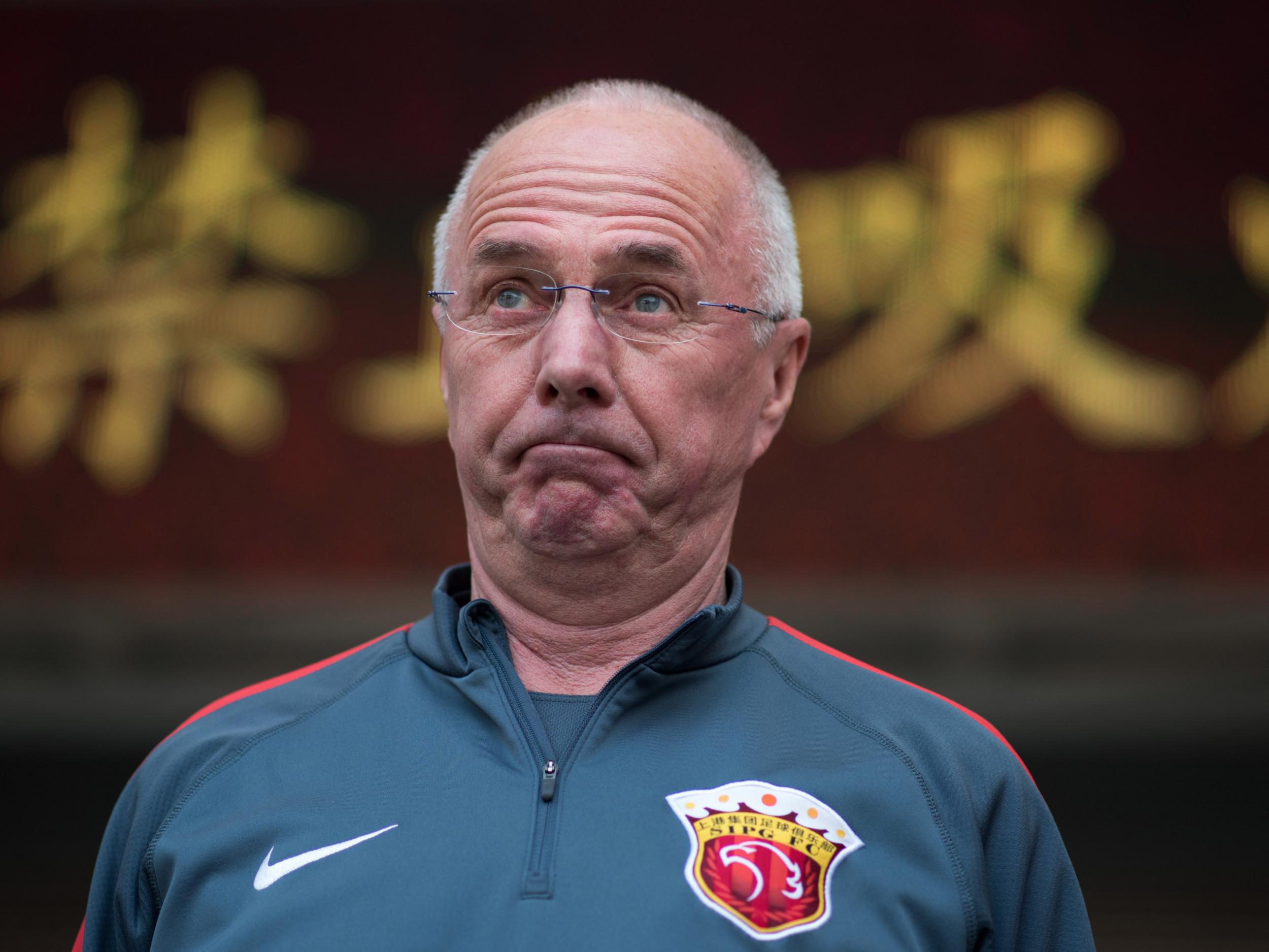 Sven Goran-Eriksson, manager of Shanghai