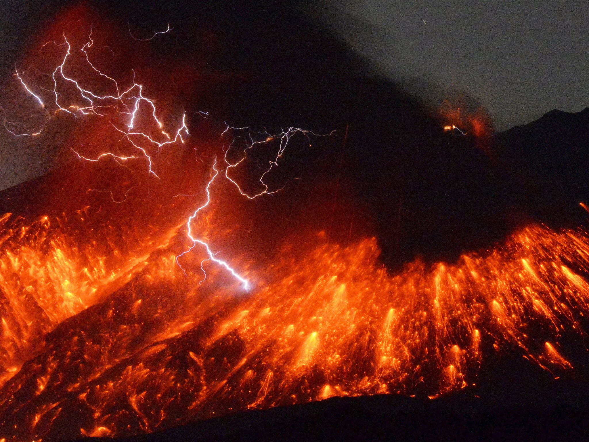 Mount Sakurajima erupts in the south-western tip of Kyushu in February, 2016