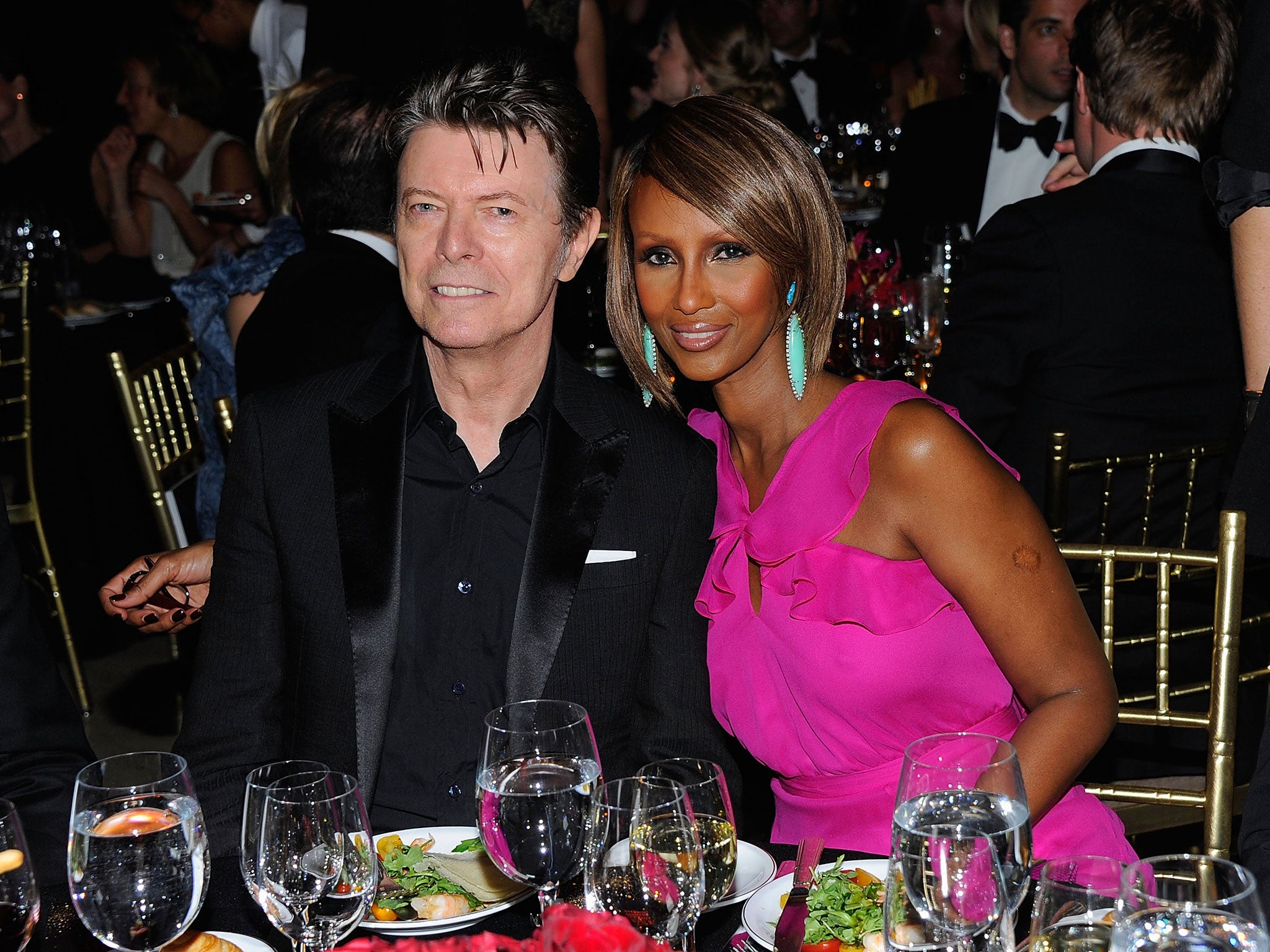 David Bowie with Iman Abdulmajid