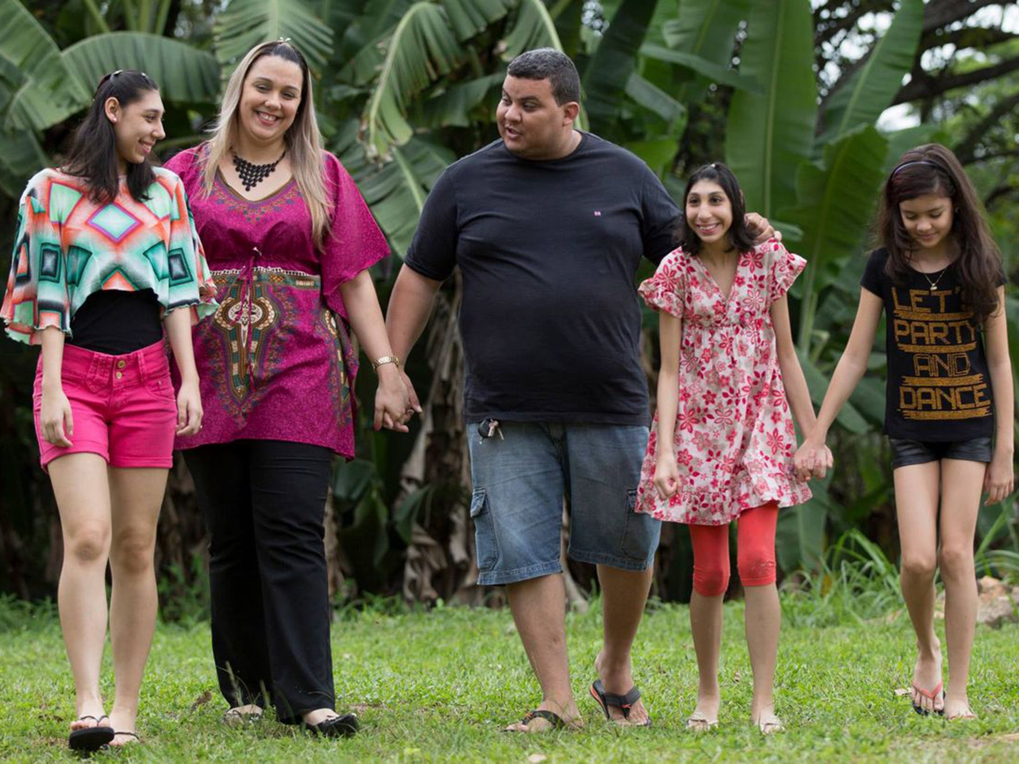 The Lima family, from left: Ana Vitoria, Viviane, Carlos, Maria Luiza and Julia