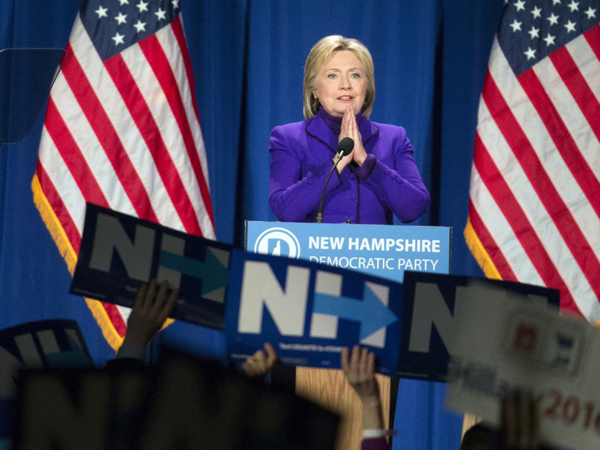 Hillary Clinton drumming up support in New Hampshire on Friday