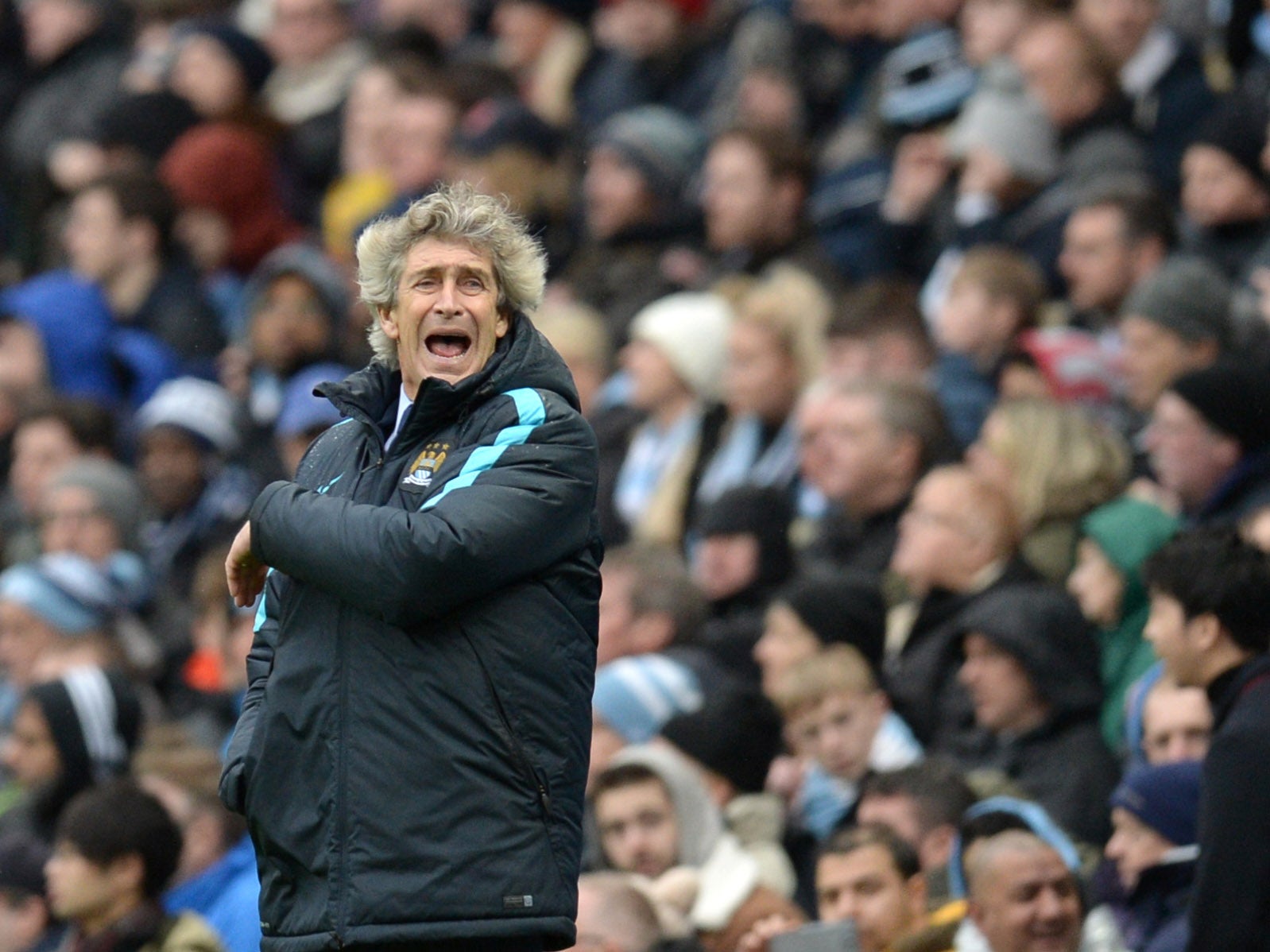 Manuel Pellegrini watches on in anguish