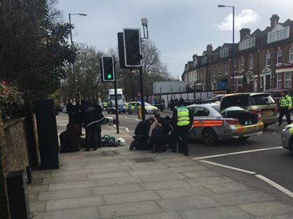 The road where the crash took place has been cordoned off