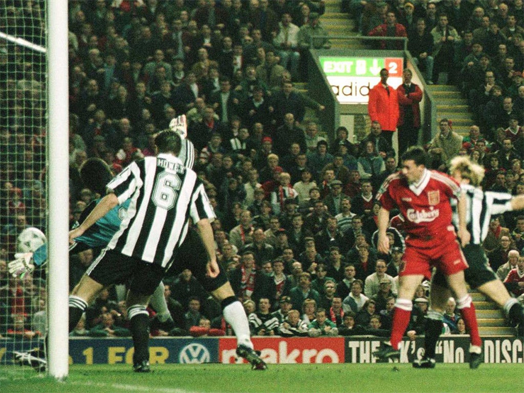 Robbie Fowler opened the scoring as Liverpool beat Newcastle 4-3 in a memorable encounter