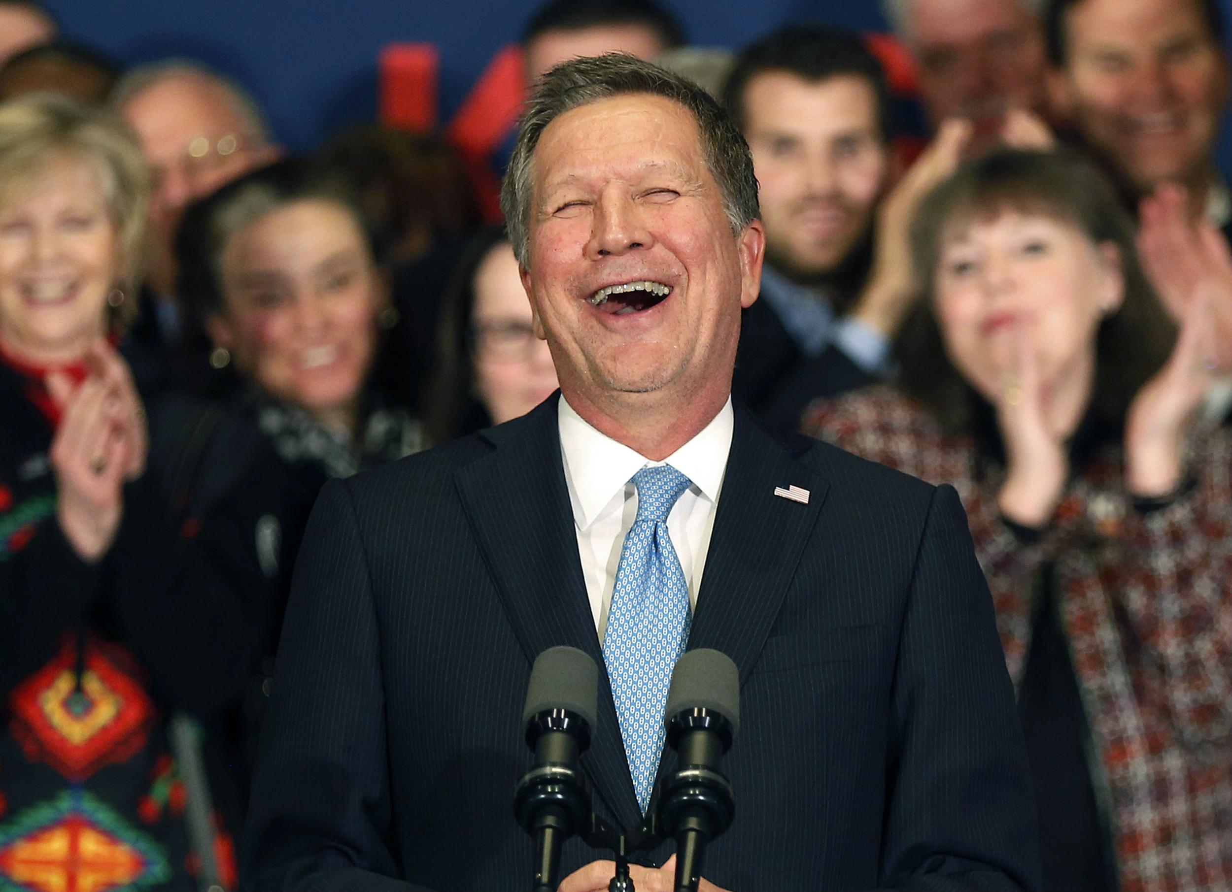 Mr Kasich presented himself as someone with a record of governing