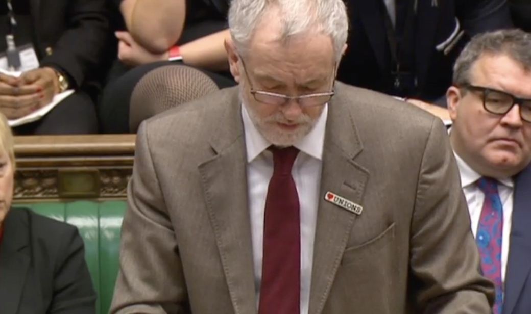 Jeremy Corbyn wore the badge at PMQs