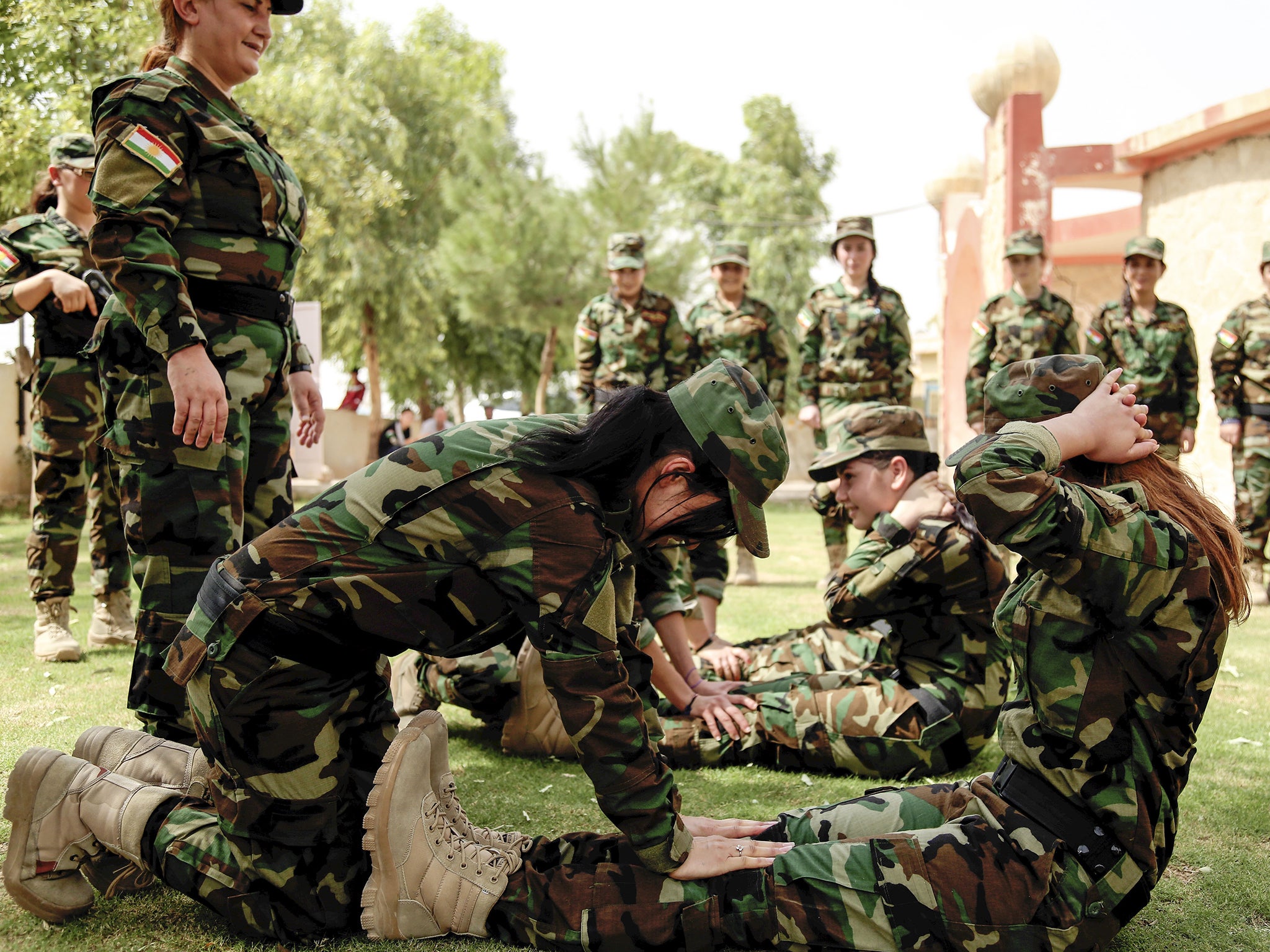 &#13;
The Peshmerga-trained Force of the Sun Ladies (pictured in September) saw some fighting when they helped force Isis out of Sinjar. They know their hardest fight is yet to come, however &#13;