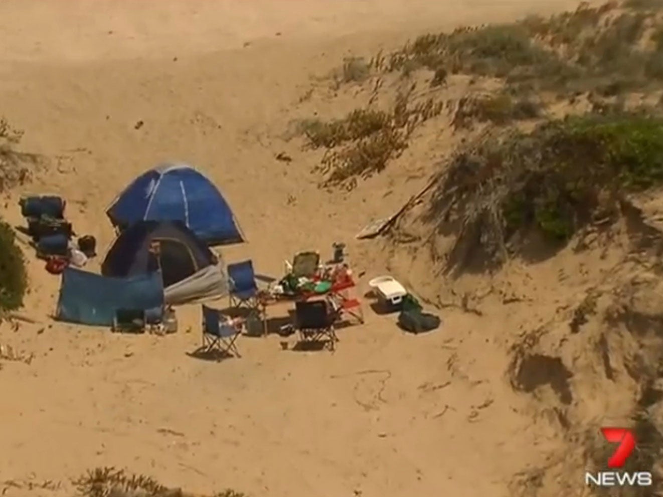 The women set up camp on a remote beach in Salt Creek