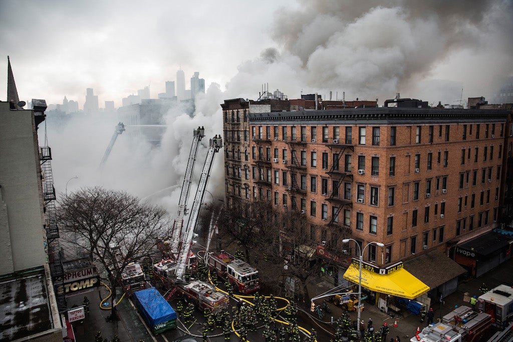 Five people have been arrested in connection with a gas explosion in New York last March that left two dead and dozens injured.