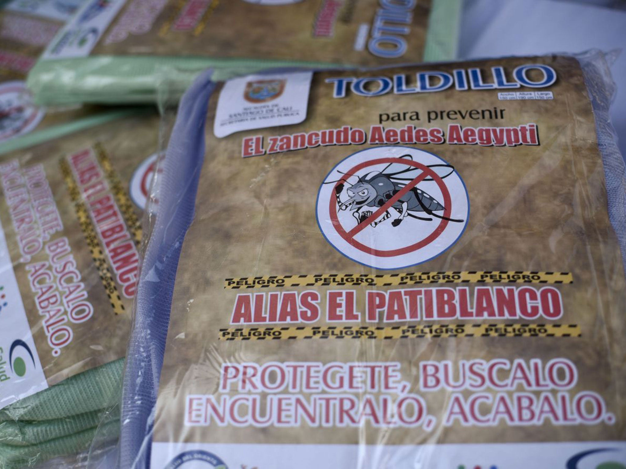 Mosquito nets in Cali, Colombia, which are being delivered to pregnant women to prevent them being bitten