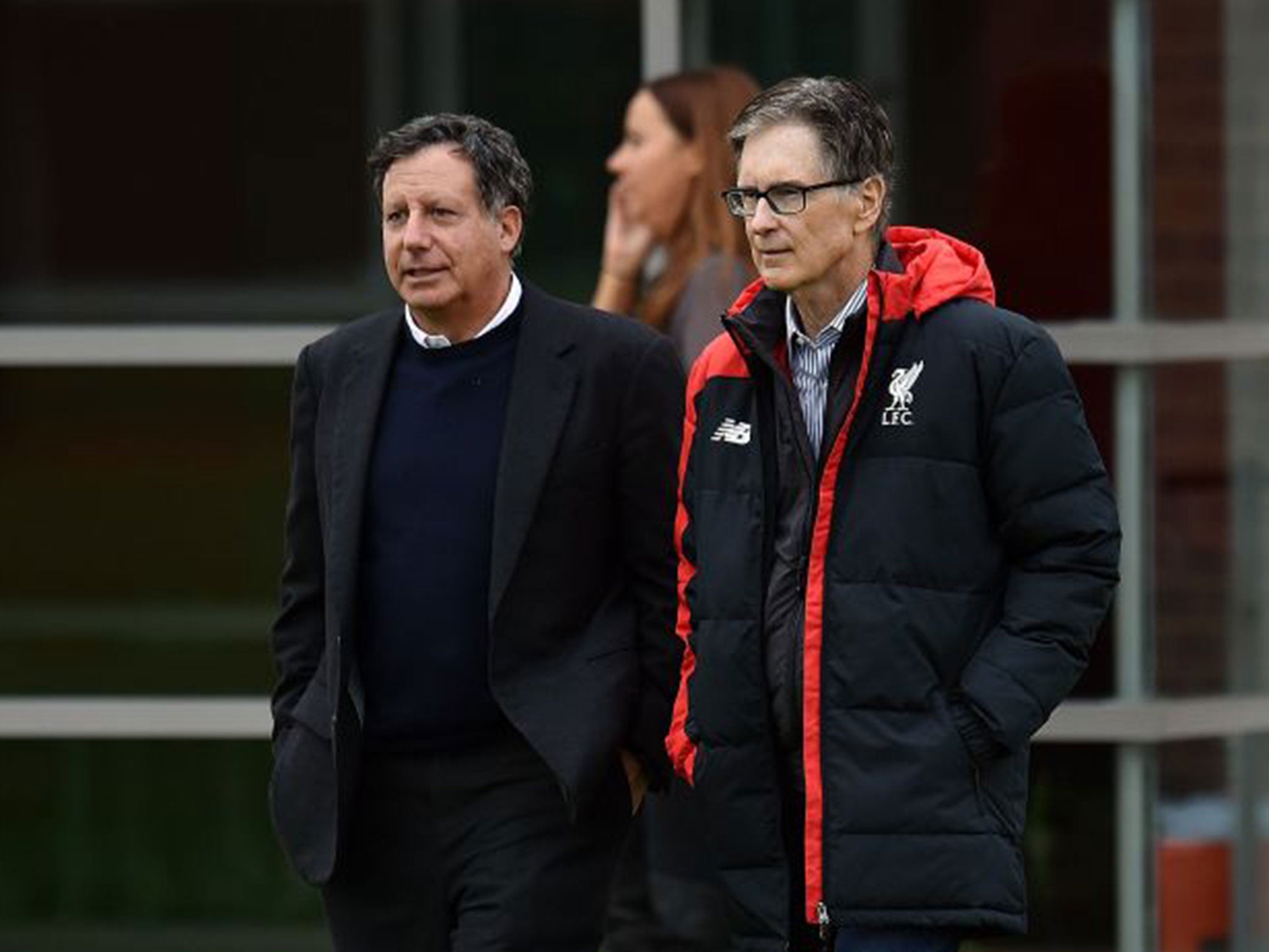 John W Henry, right, with Tom Werner, part owners of Liverpool FC