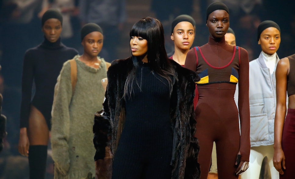 Naomi Campbell walks during Kanye West's New York Fashion Week event. JP Yim/Getty