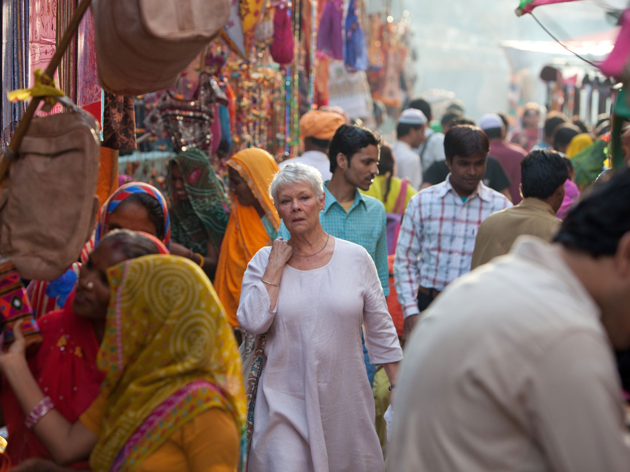 Judi Dench in The Best Exotic Marigold Hotel (2011), written by Deborah Moggach