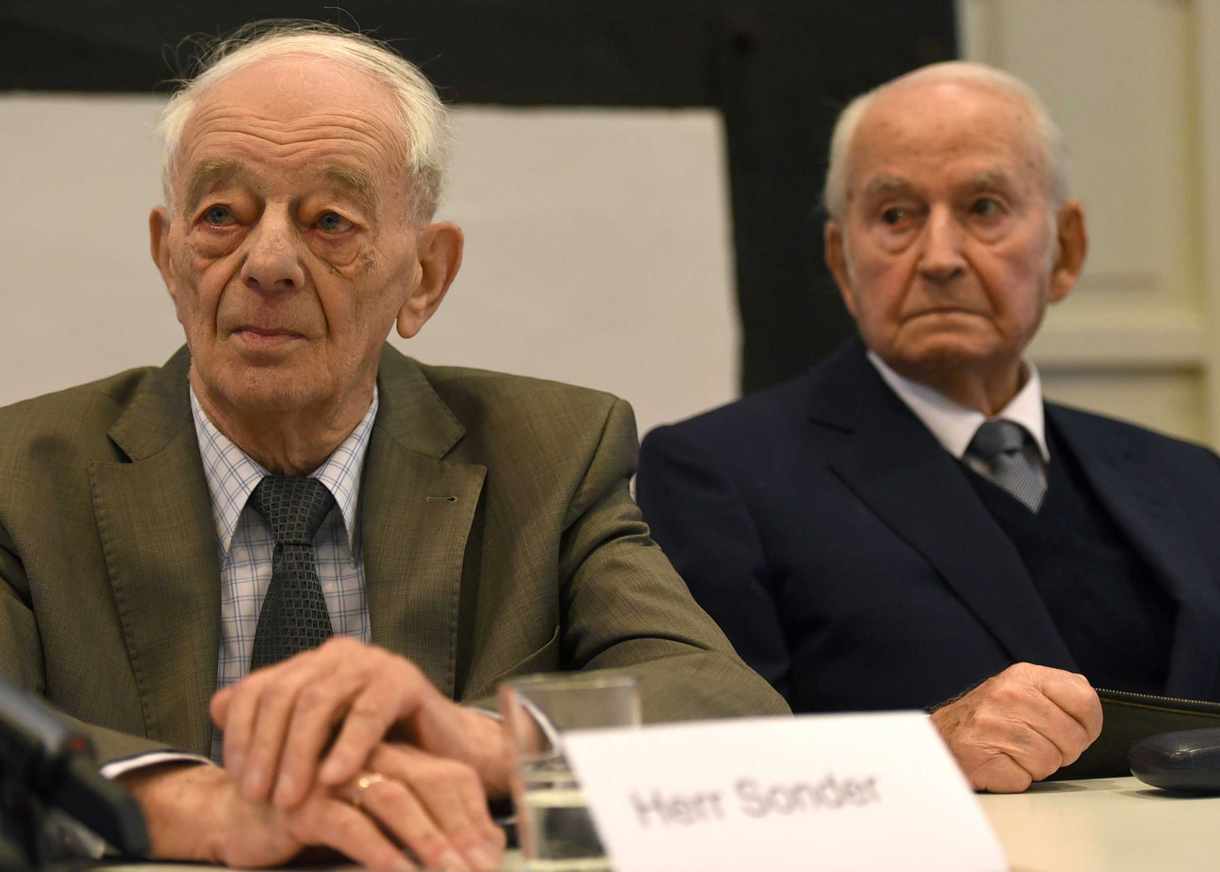 Justin Sonder (left) told how he feared 'selection days' at Auschwitz