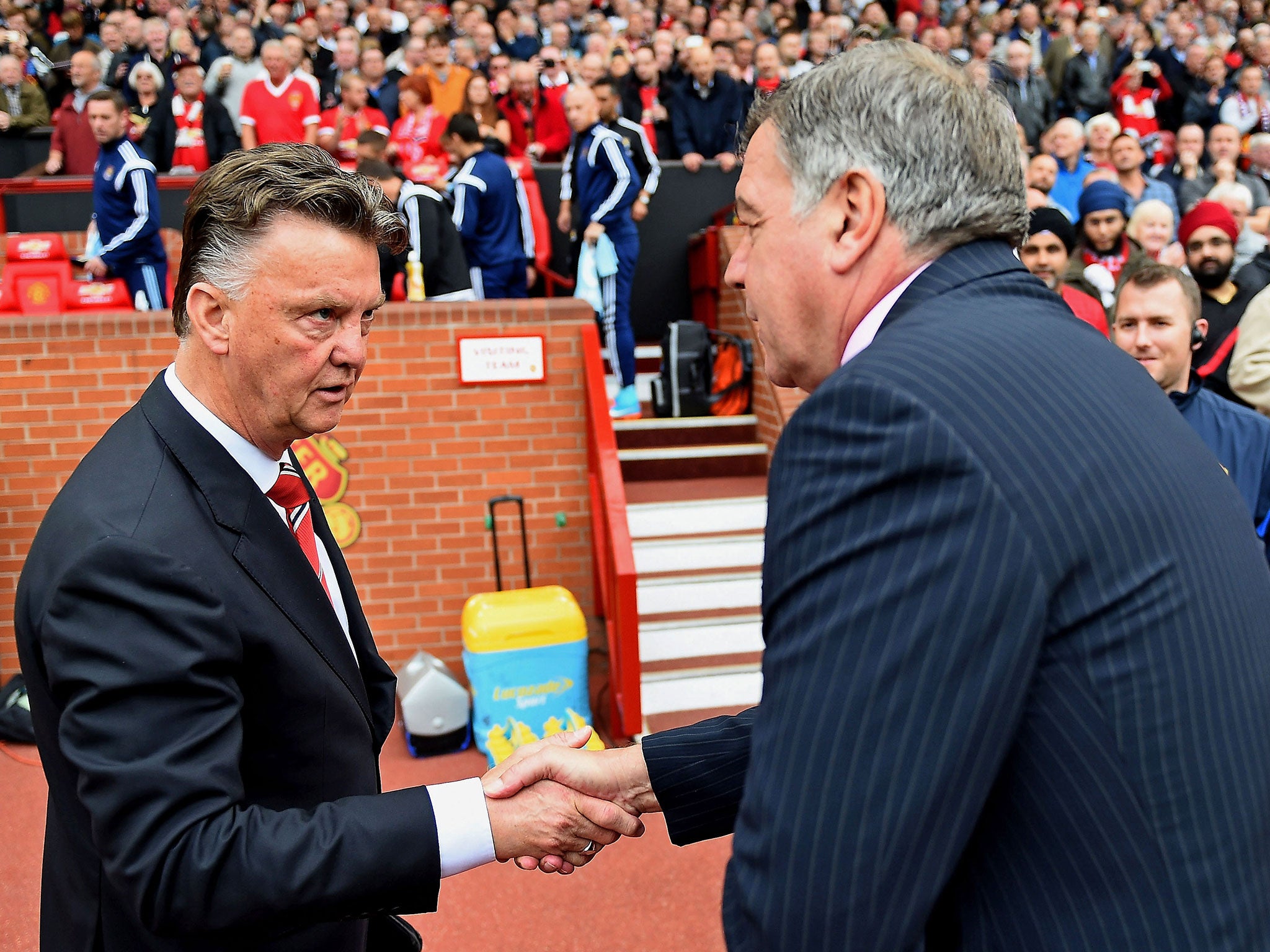 Manchester United manager Louis van Gaal and Sunderland's Sam Allardyce