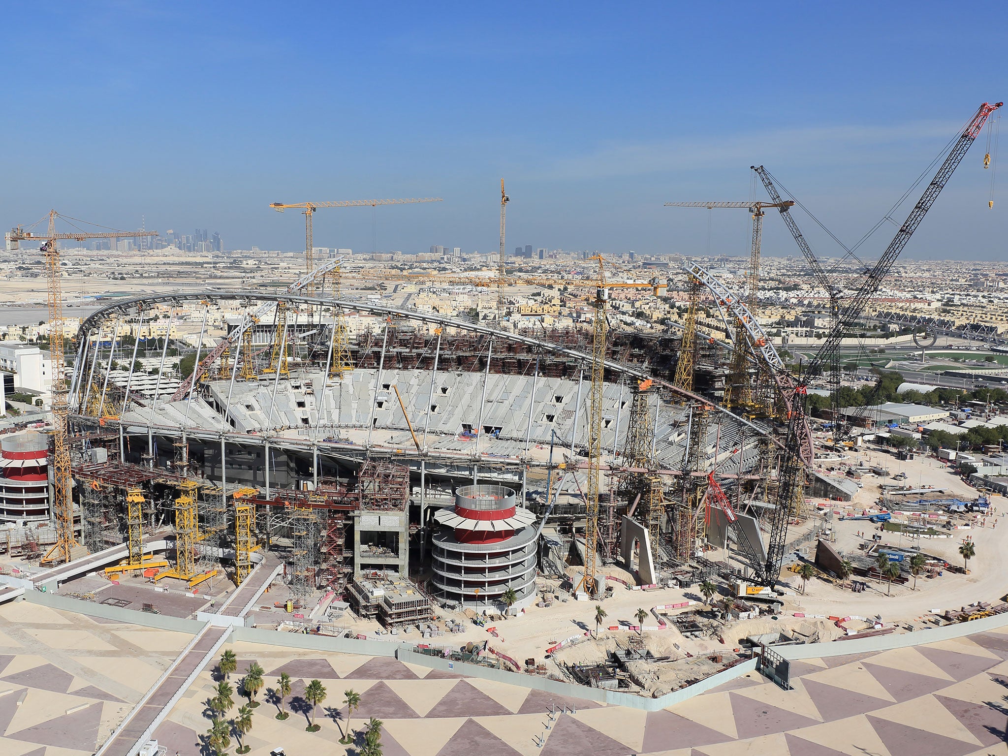 
The Khalifa International Stadium under construction