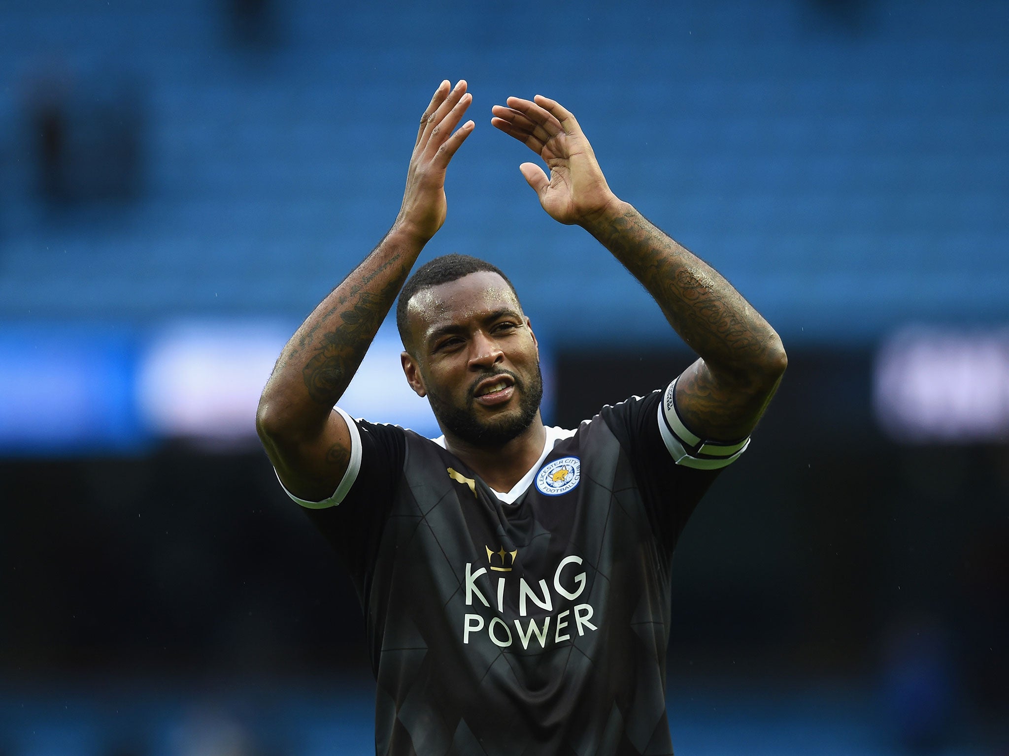 Captain Wes Morgan is leading Leicester to a fairytale finish