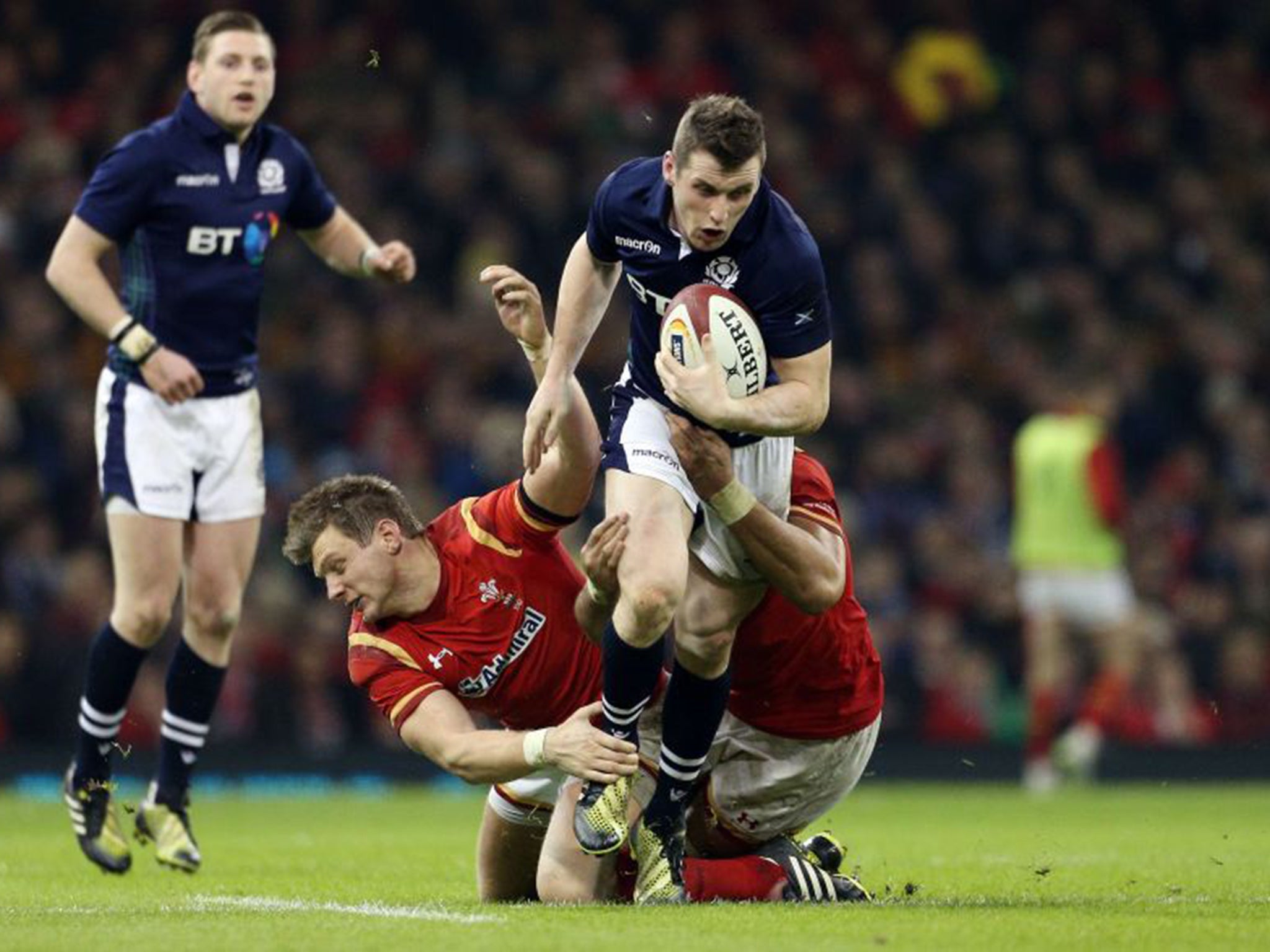 Centre stage: Scotland’s Mark Bennett shows he has talent to become a Lion