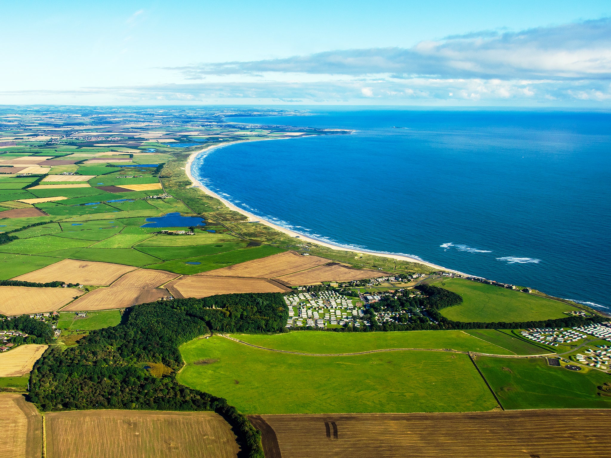 Druridge Bay Northumberland looking north from Cresswell.