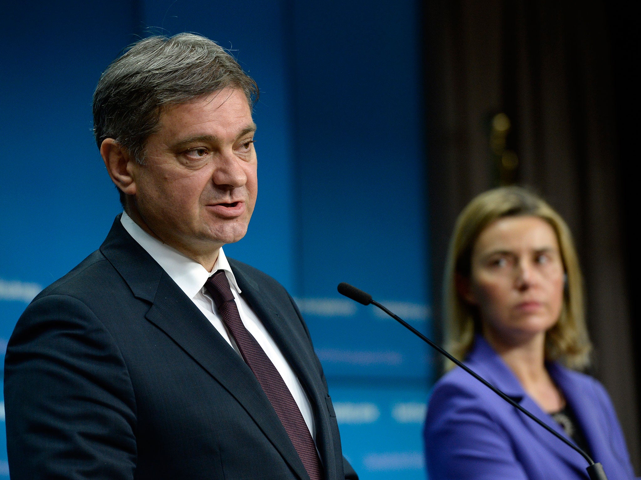 File: Bosnia-Herzegovina's PM Denis Zvizdic meets with EU commission president Federica Mogherini