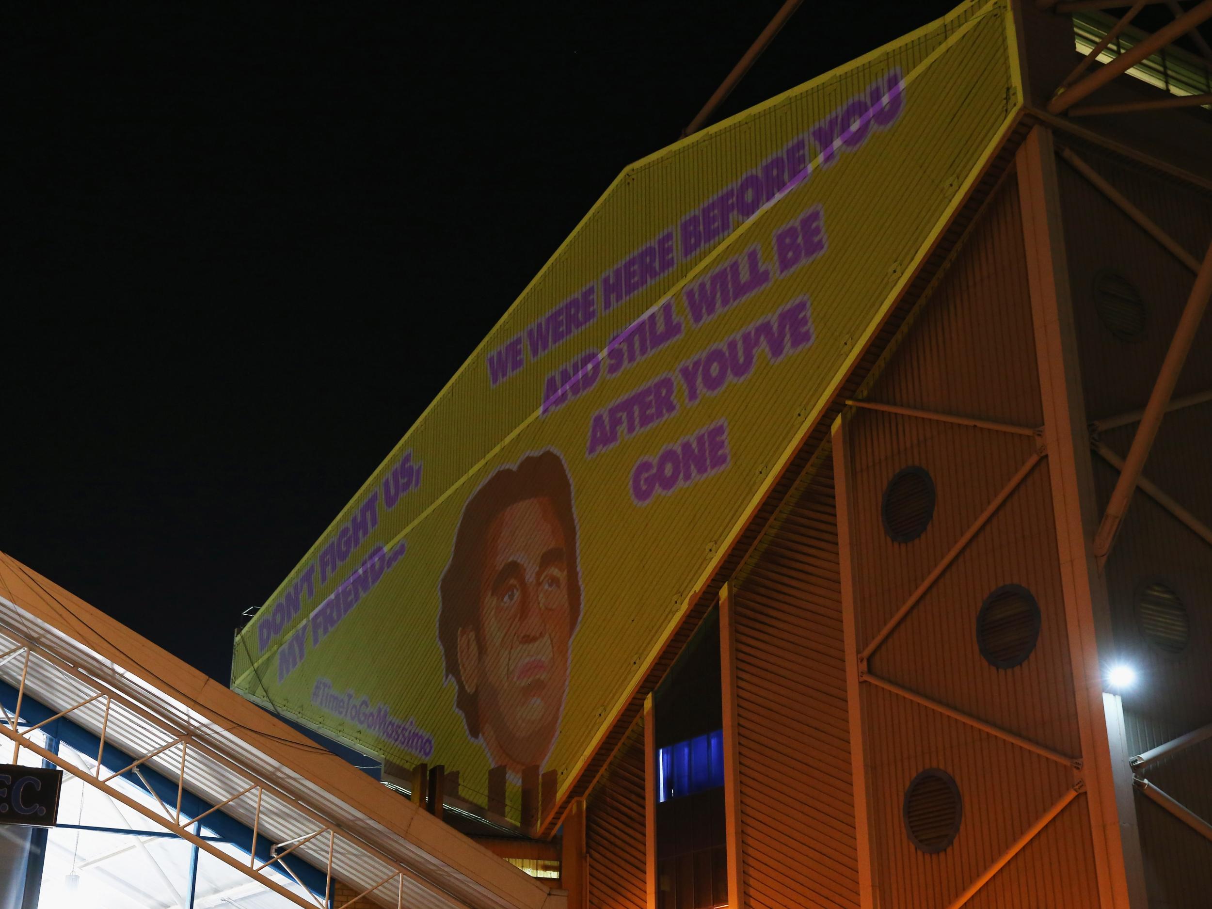 Leeds fans protest against the ownership of Massino Cellino