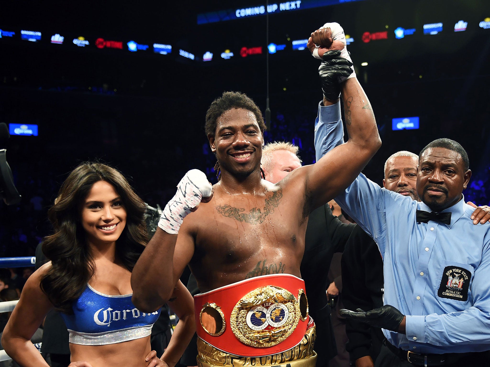 Charles Martin with the IBF belt