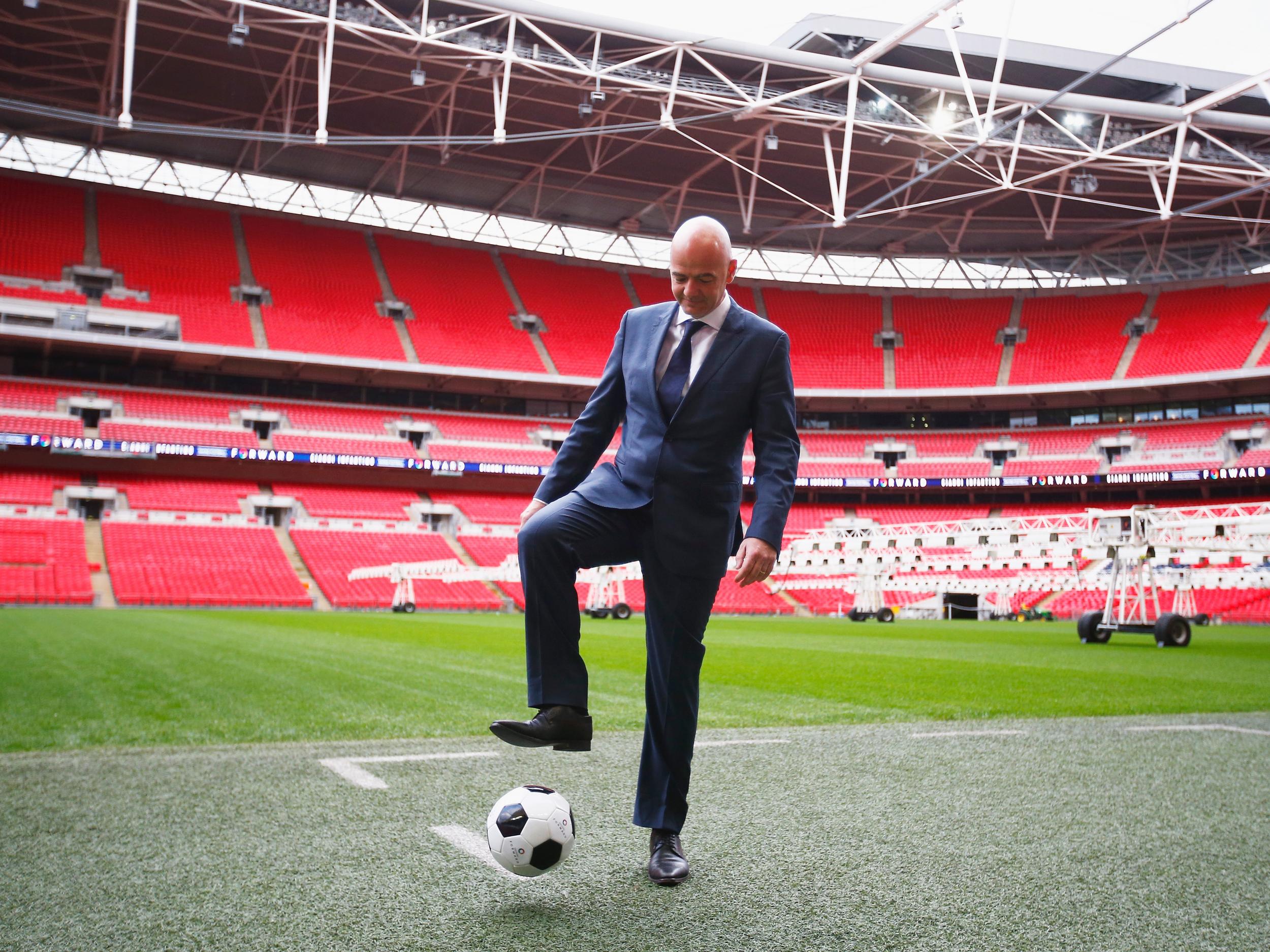 Gianni Infantino at Wembley Stadium