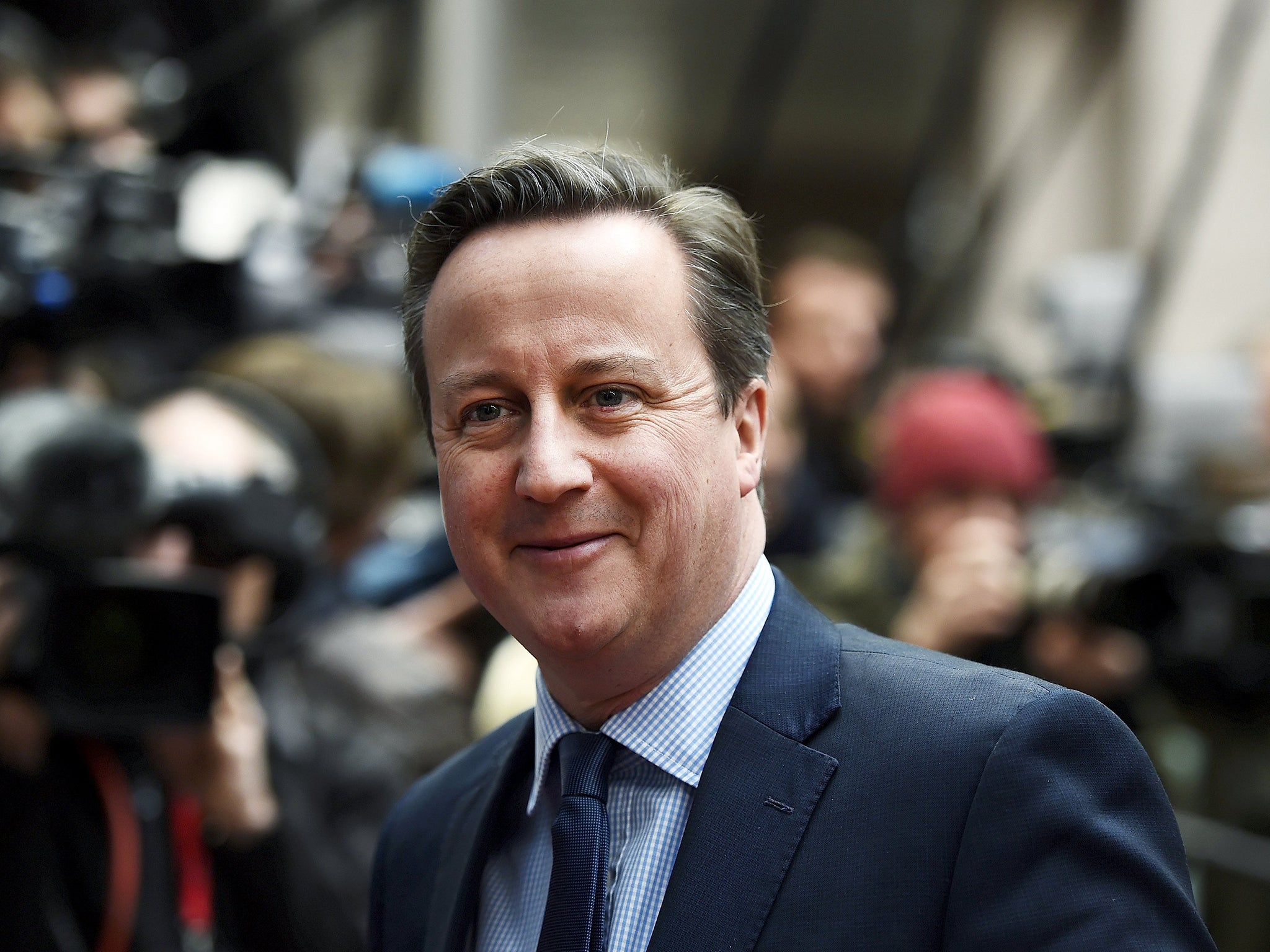 British Prime Minister David Cameron arrives for a European Union leaders summit addressing the talks about the so-called Brexit and the migrants crisis in Brussels, Belgium