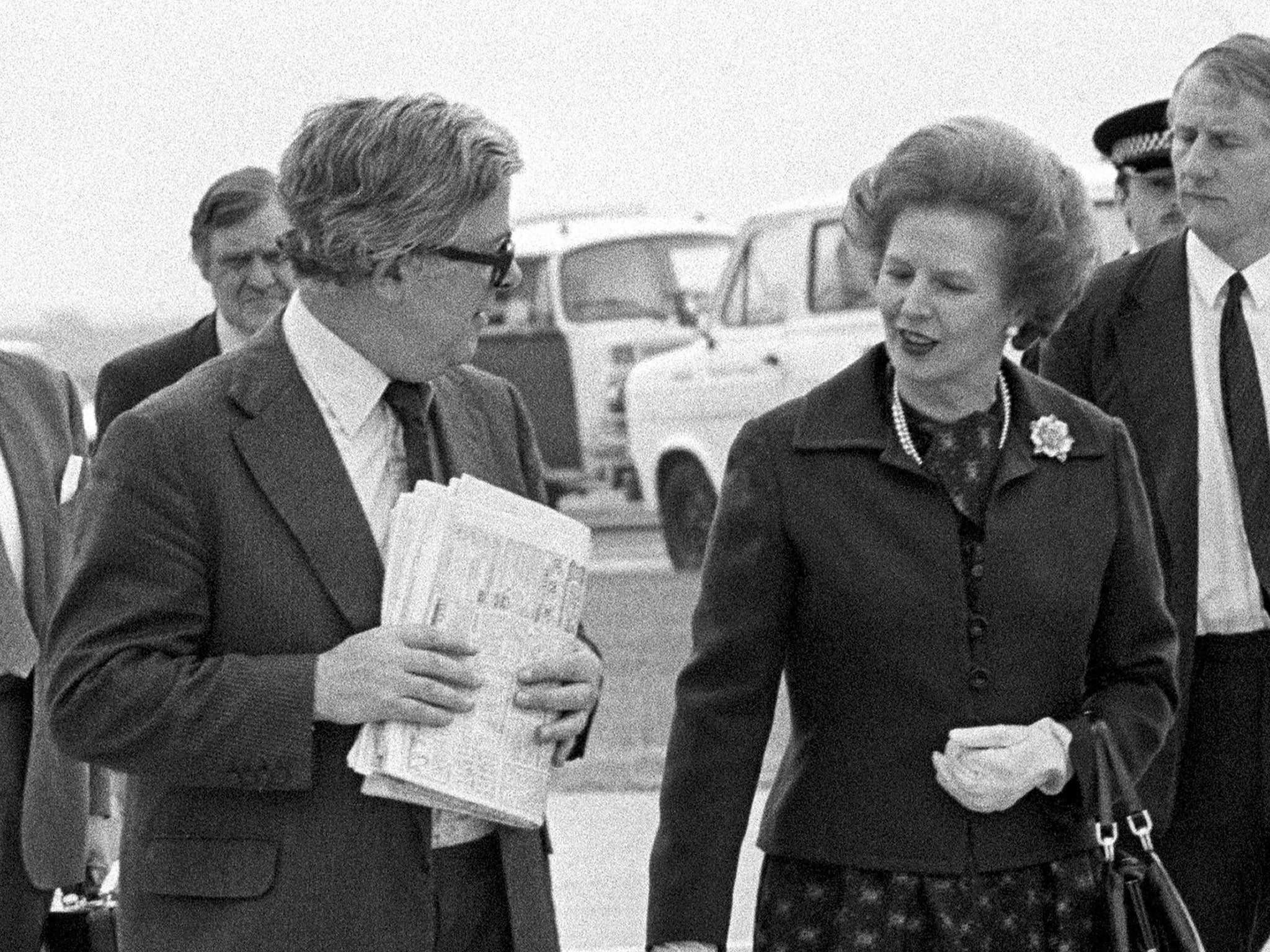 Margaret Thatcher in 1983 with Sir Geoffrey Howe, who warned the PM Britain was in grave danger of being seen as a ‘friend of apartheid’