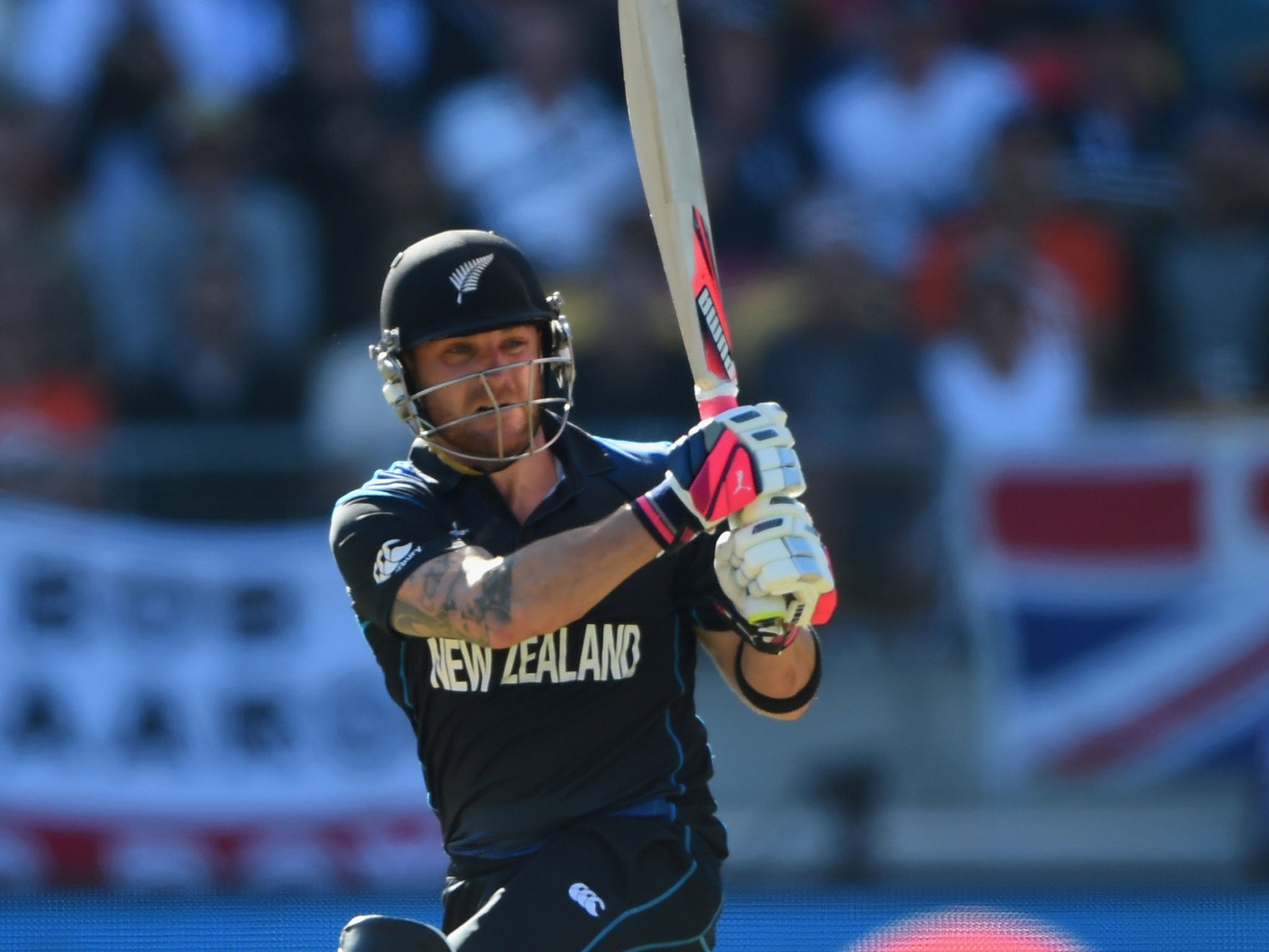 Brendon McCullum blazed 77 runs off 25 balls against England at the 2015 World Cup in Wellington